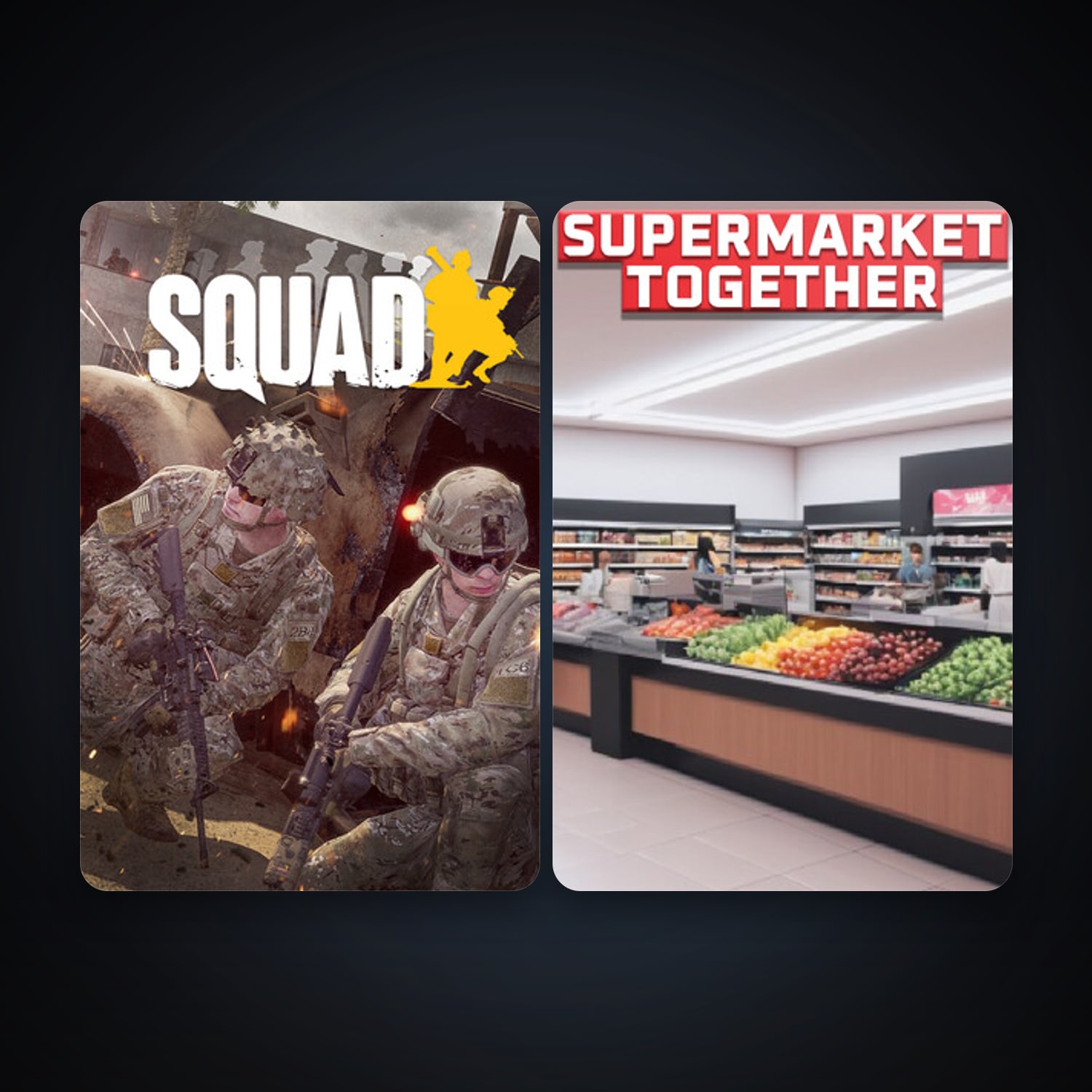 Squad + Supermarket Together, 7 games, clean — HabibiAccounts