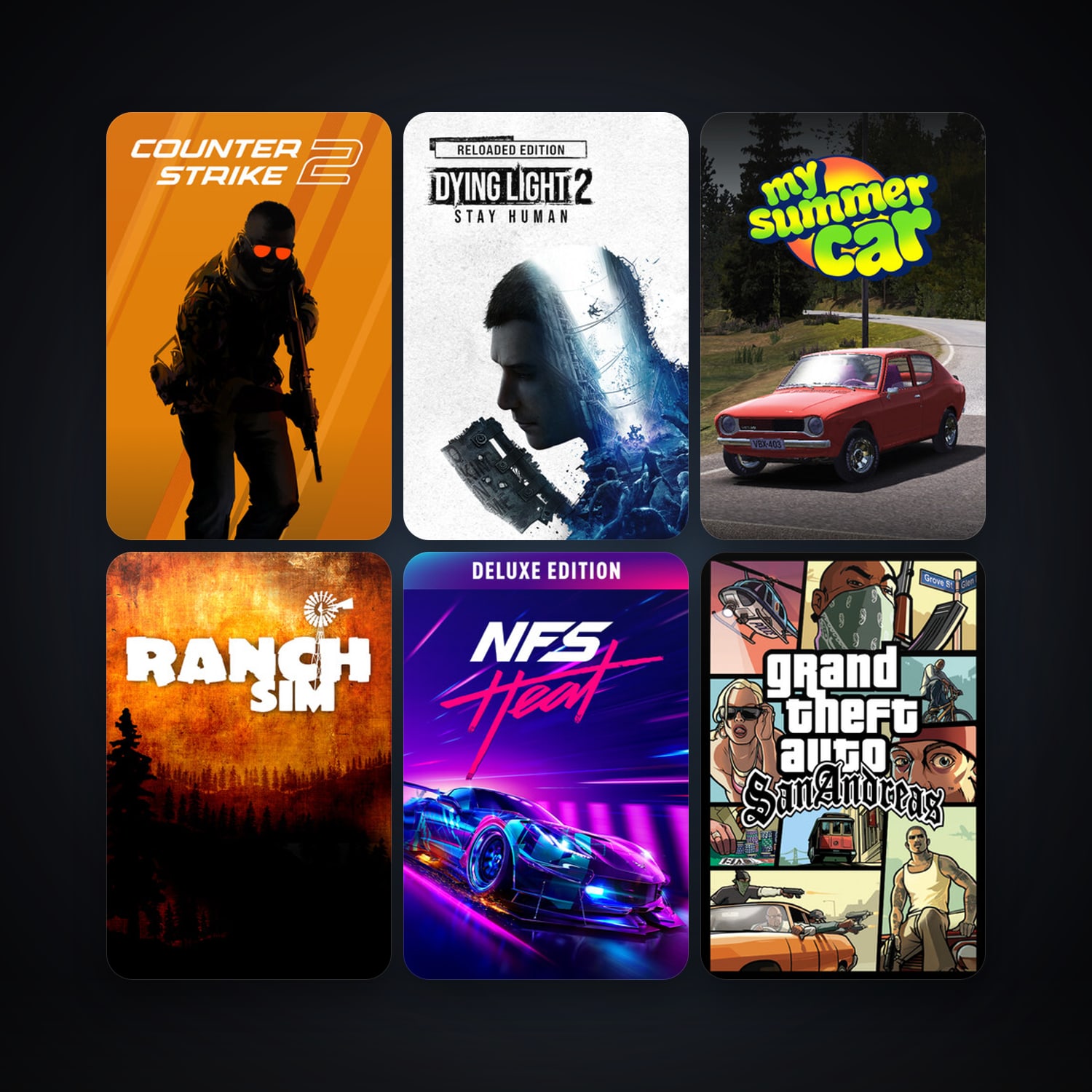 CS2 Prime + Grand Theft Auto: San Andreas, 110 games, clean — HabibiAccounts