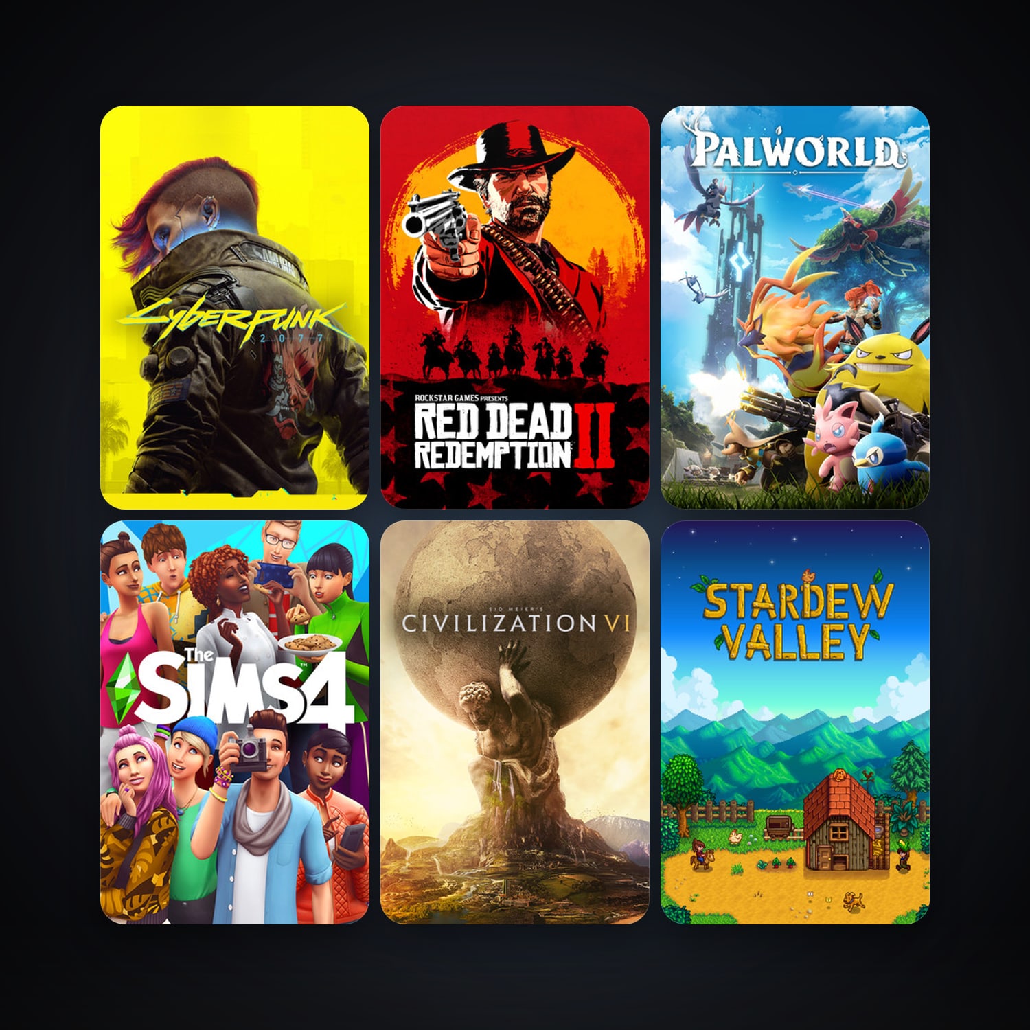Sid Meier's Civilization VI + Stardew Valley, 10 games, clean — HabibiAccounts