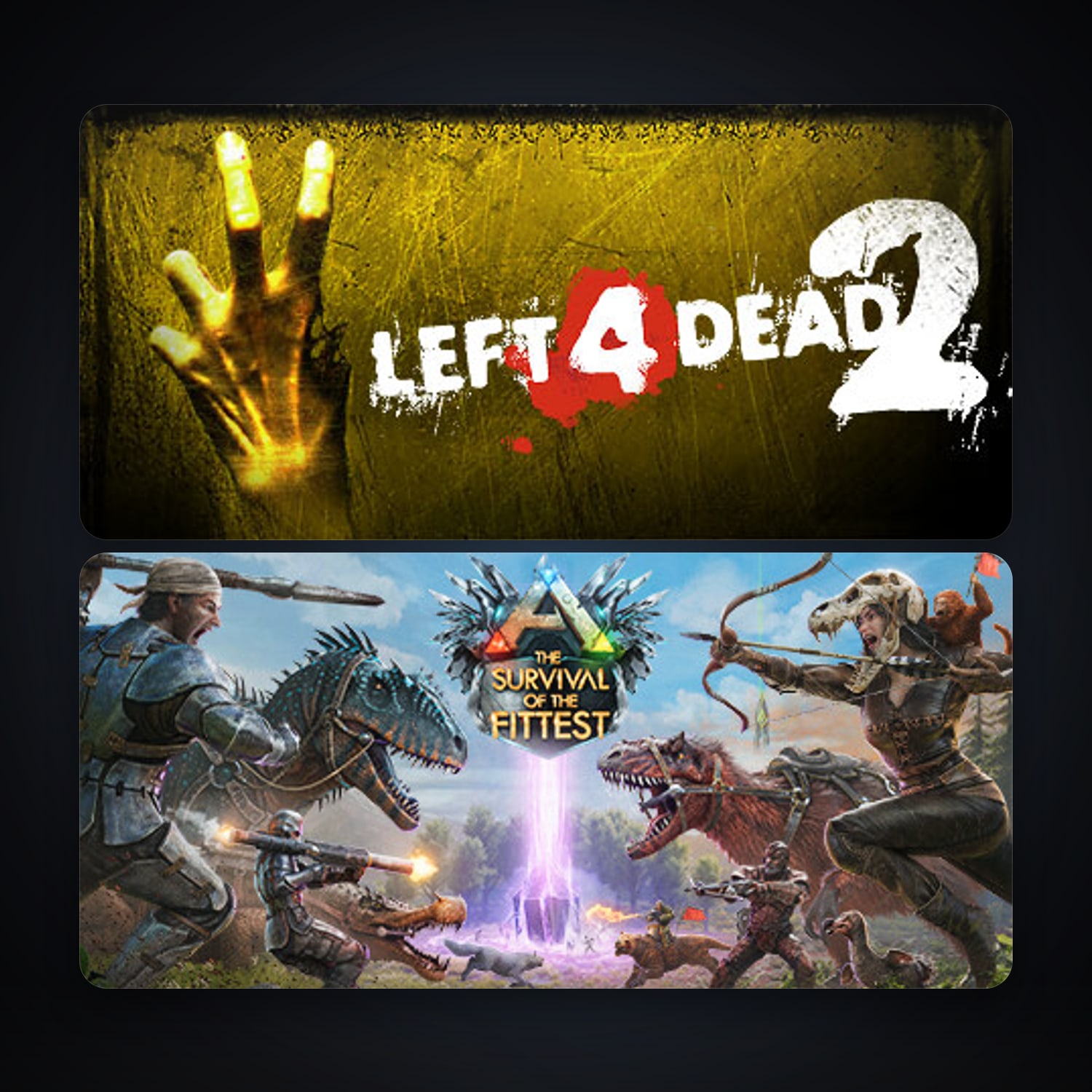 Left 4 Dead 2 + ARK: The Survival Of The Fittest, 5 games, clean — HabibiAccounts