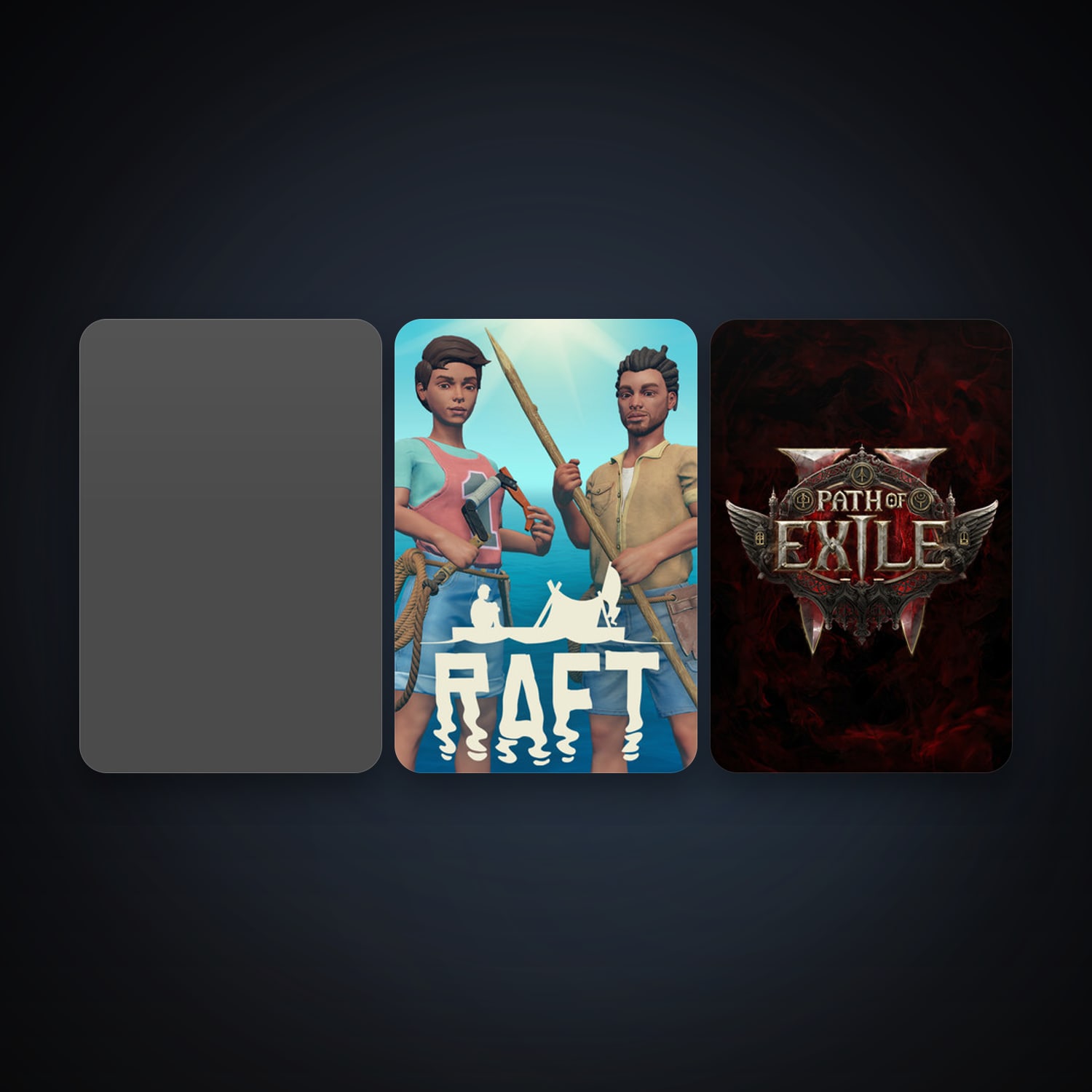 Raft + Path of Exile 2, 3 games, clean — HabibiAccounts