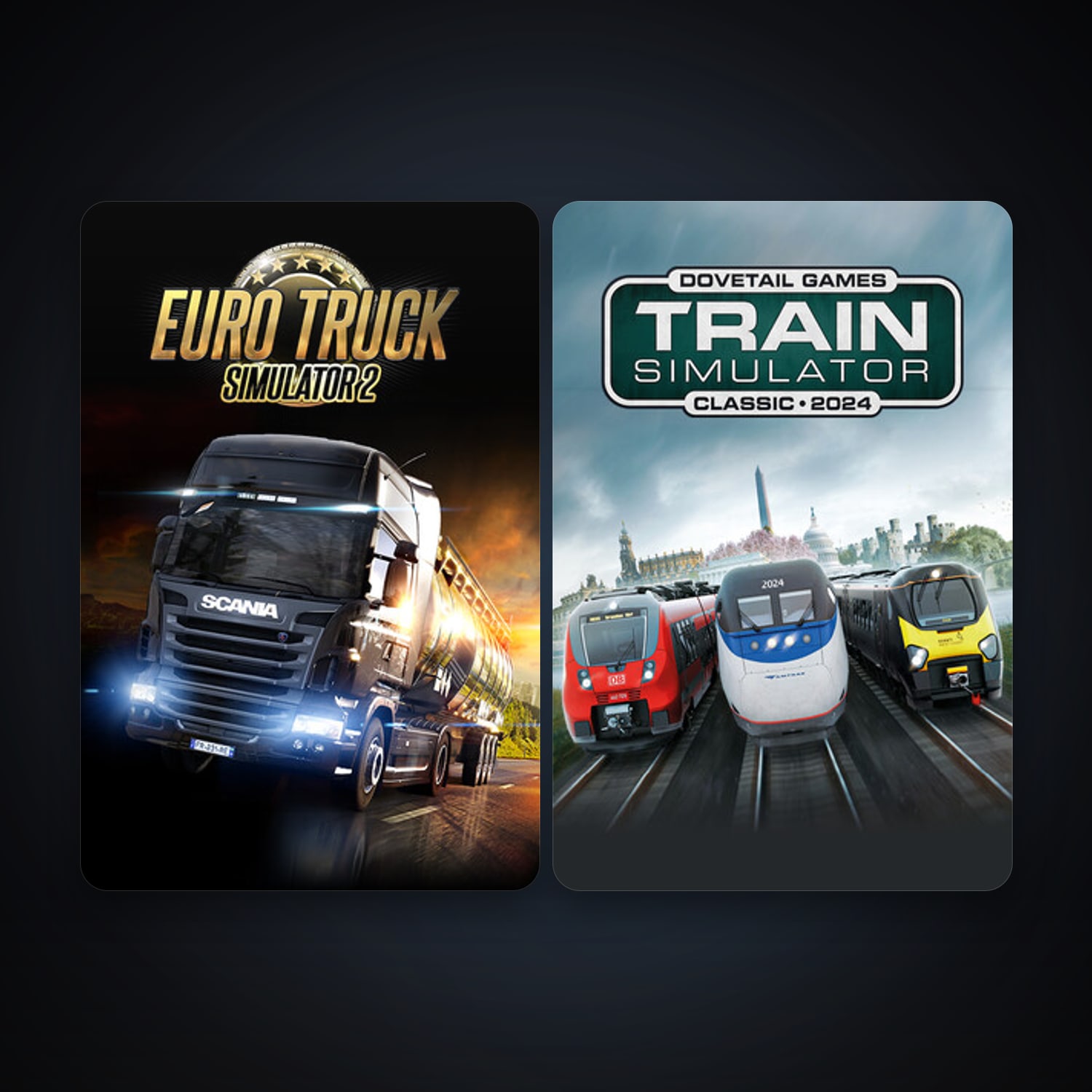 Train Simulator Classic + Euro Truck Simulator 2, 2 games, clean — HabibiAccounts