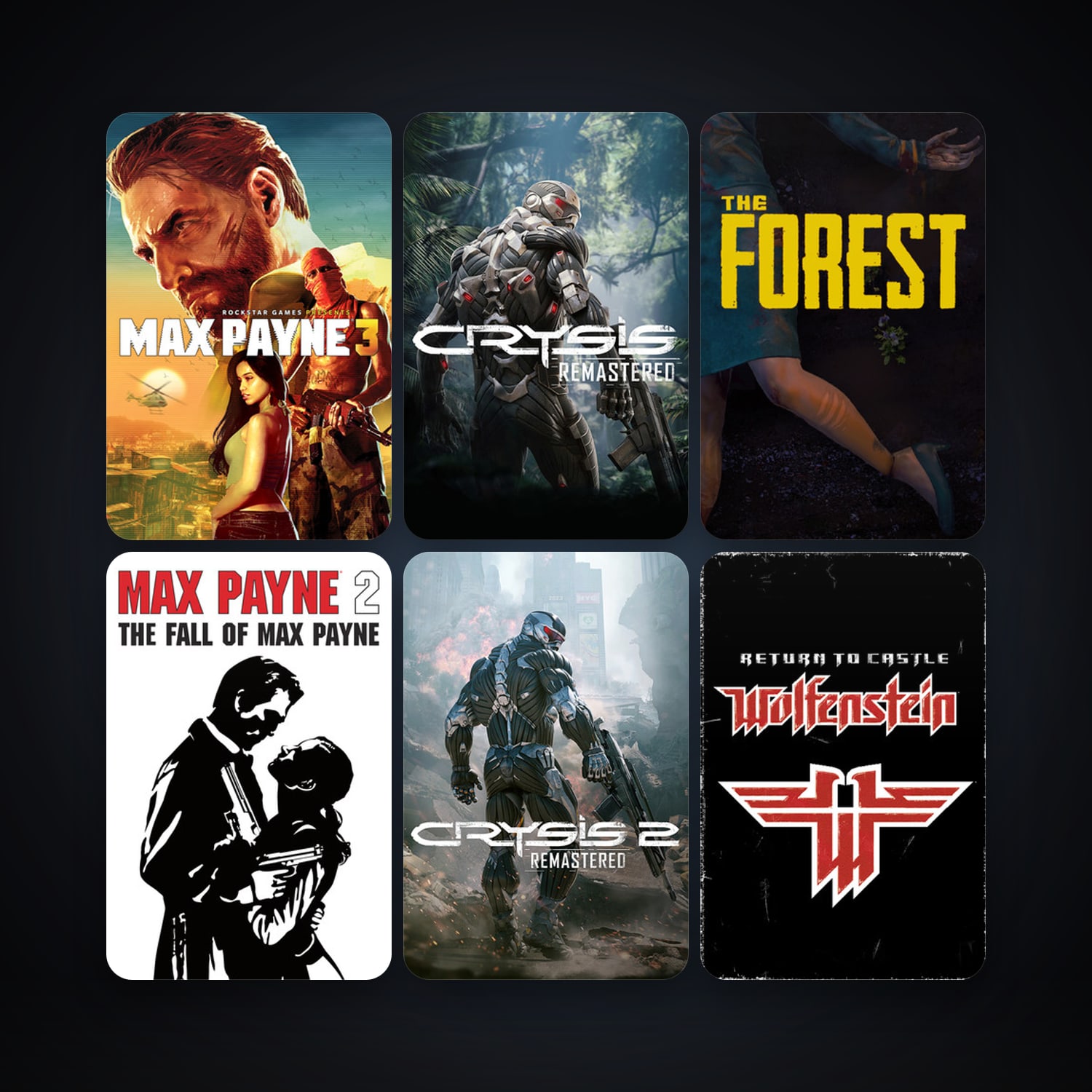 Return to Castle Wolfenstein + Max Payne 2: The Fall of Max Payne, 10 games, clean — HabibiAccounts
