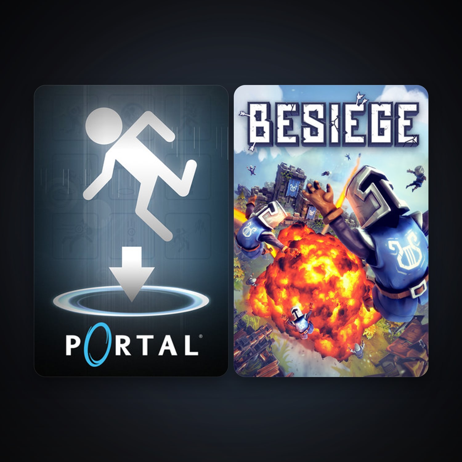 Portal + Besiege, 3 games, clean — HabibiAccounts
