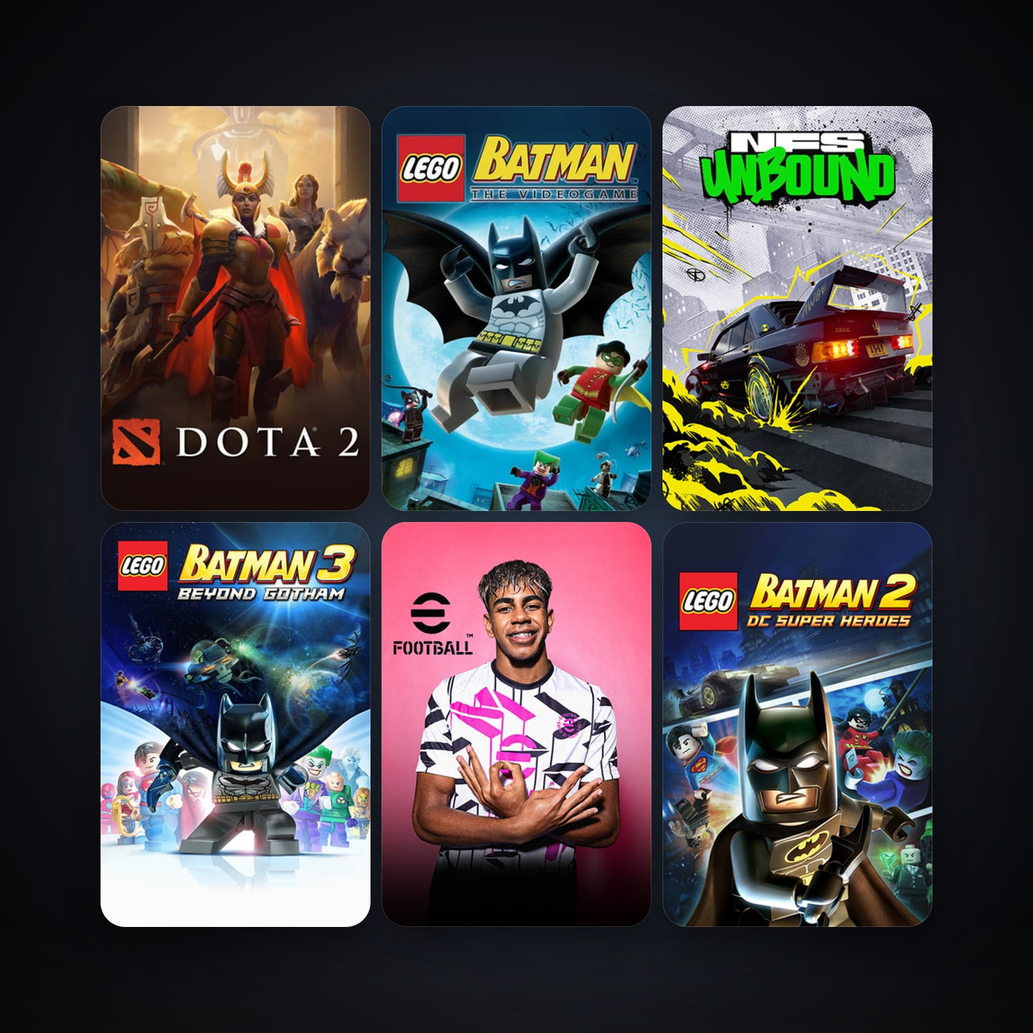 Dota 2 + LEGO Batman: The Videogame, 10 games, clean — HabibiAccounts