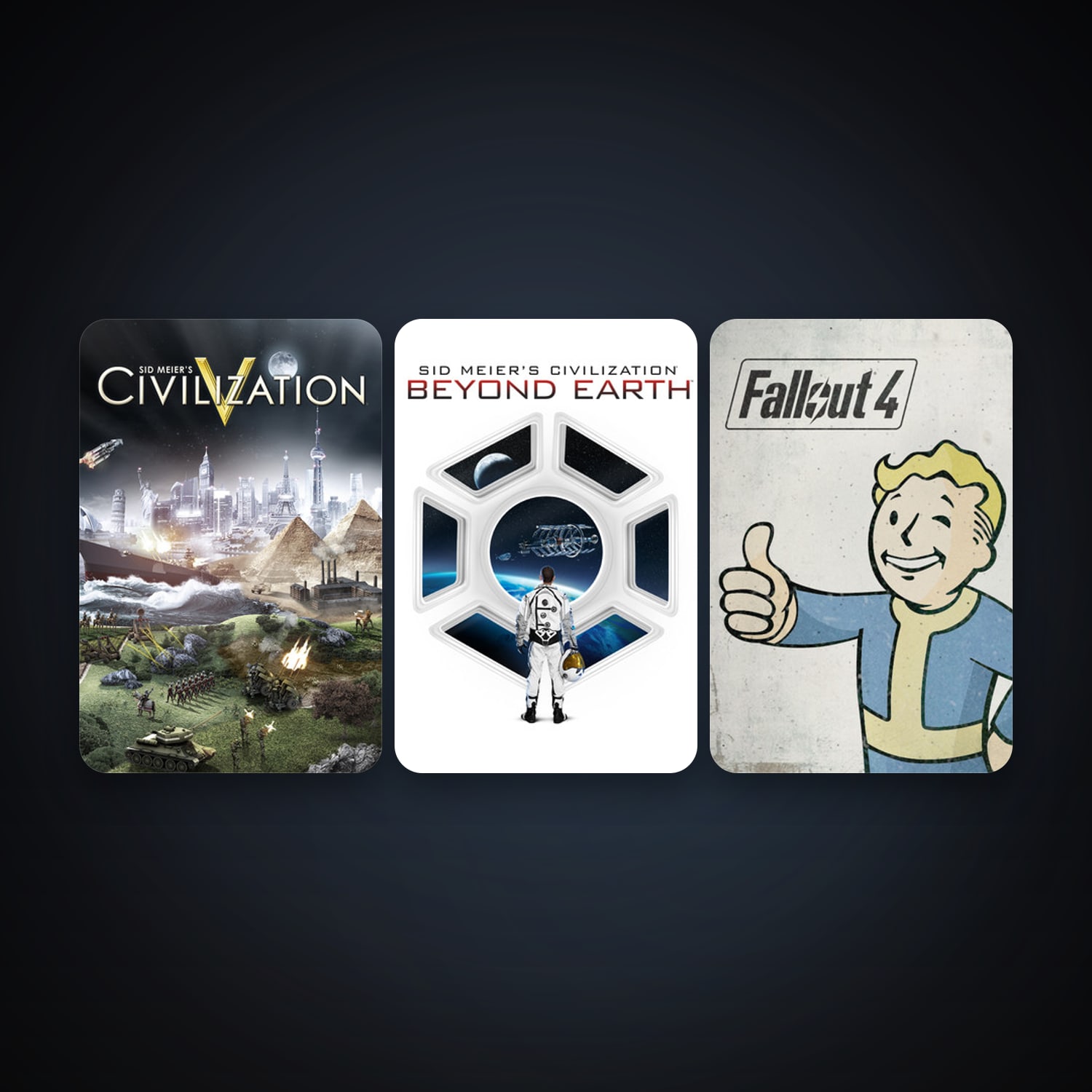 Sid Meier's Civilization V + Sid Meier's Civilization: Beyond Earth, 3 games, clean — HabibiAccounts