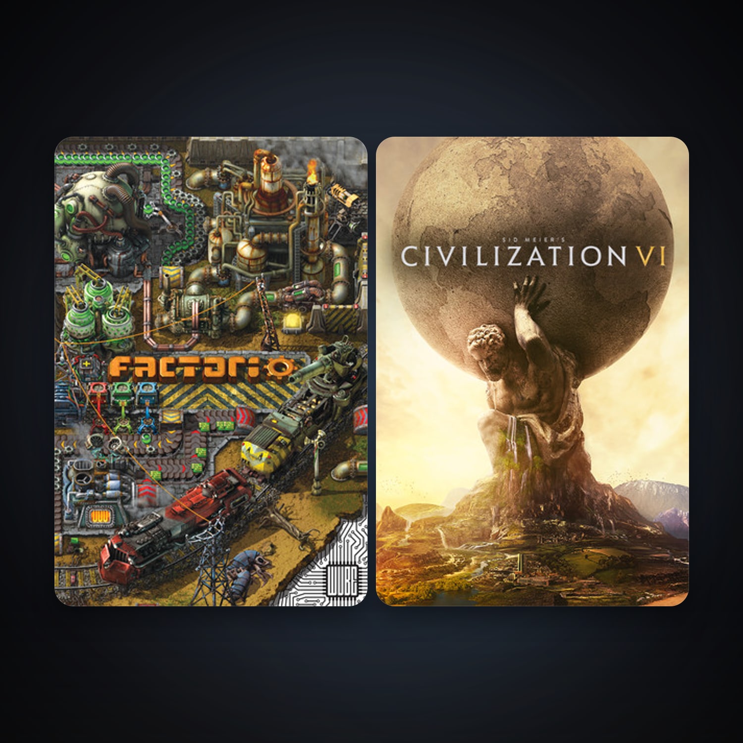 Sid Meier's Civilization VI + Factorio, 4 games, clean — HabibiAccounts