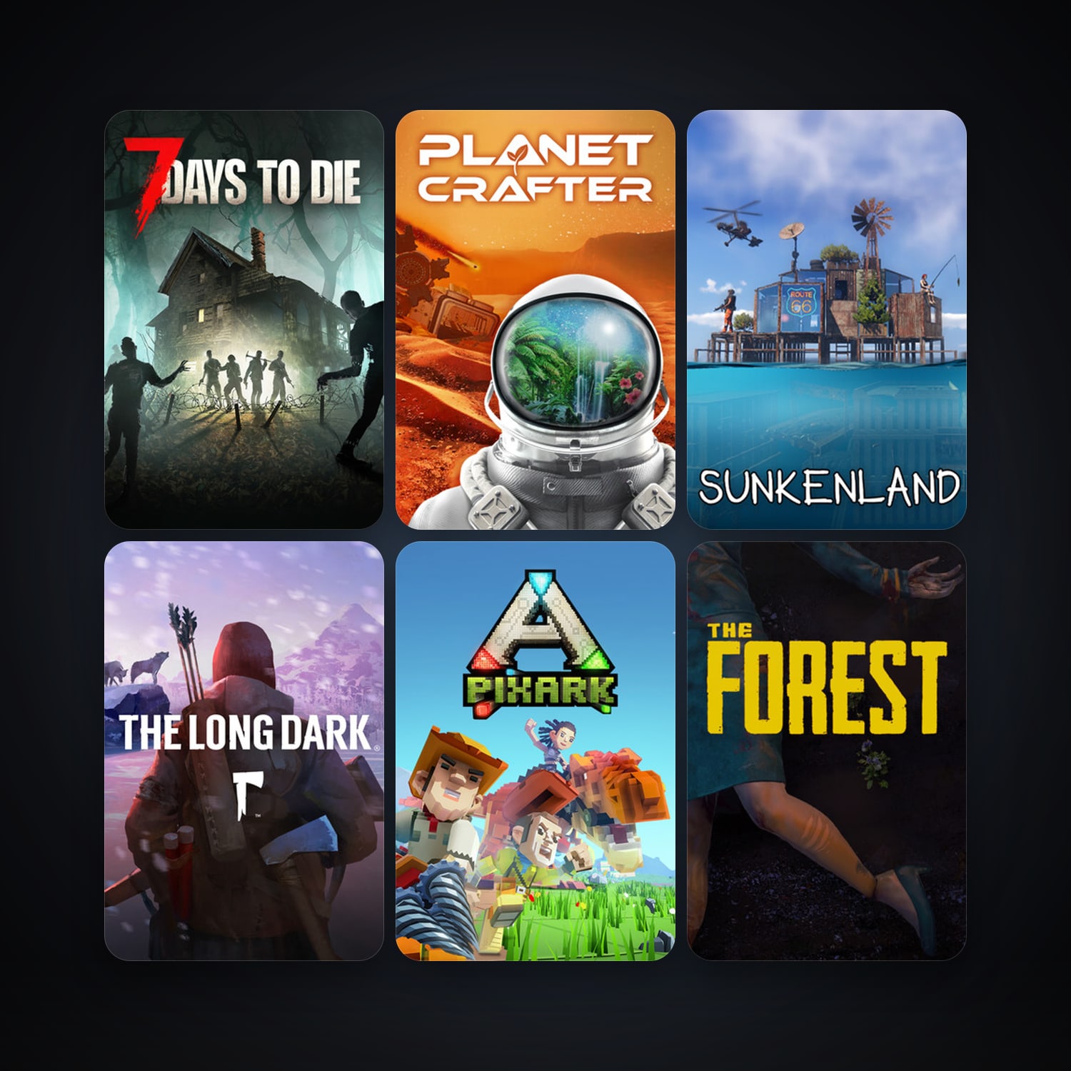 The Forest + 7 Days to Die, 10 games, clean — HabibiAccounts