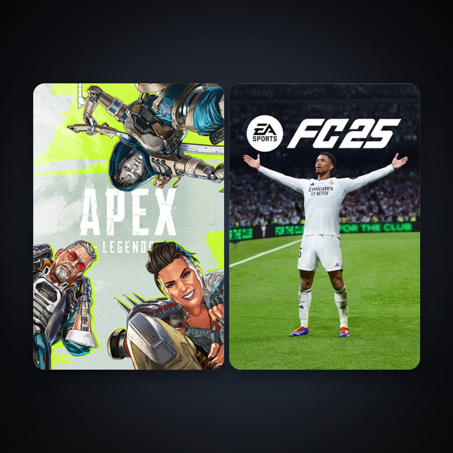 Apex Legends + EA SPORTS FC 25, 2 games, clean — HabibiAccounts