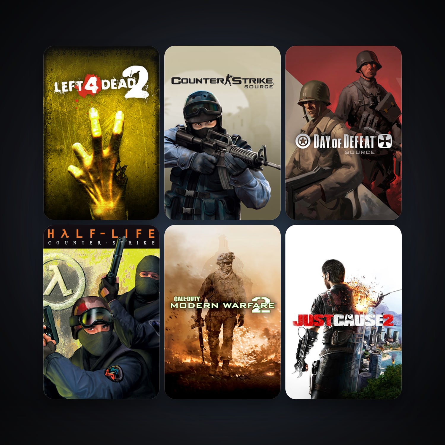 Counter-Strike + Day of Defeat, 16 games, Steam 10, clean — HabibiAccounts