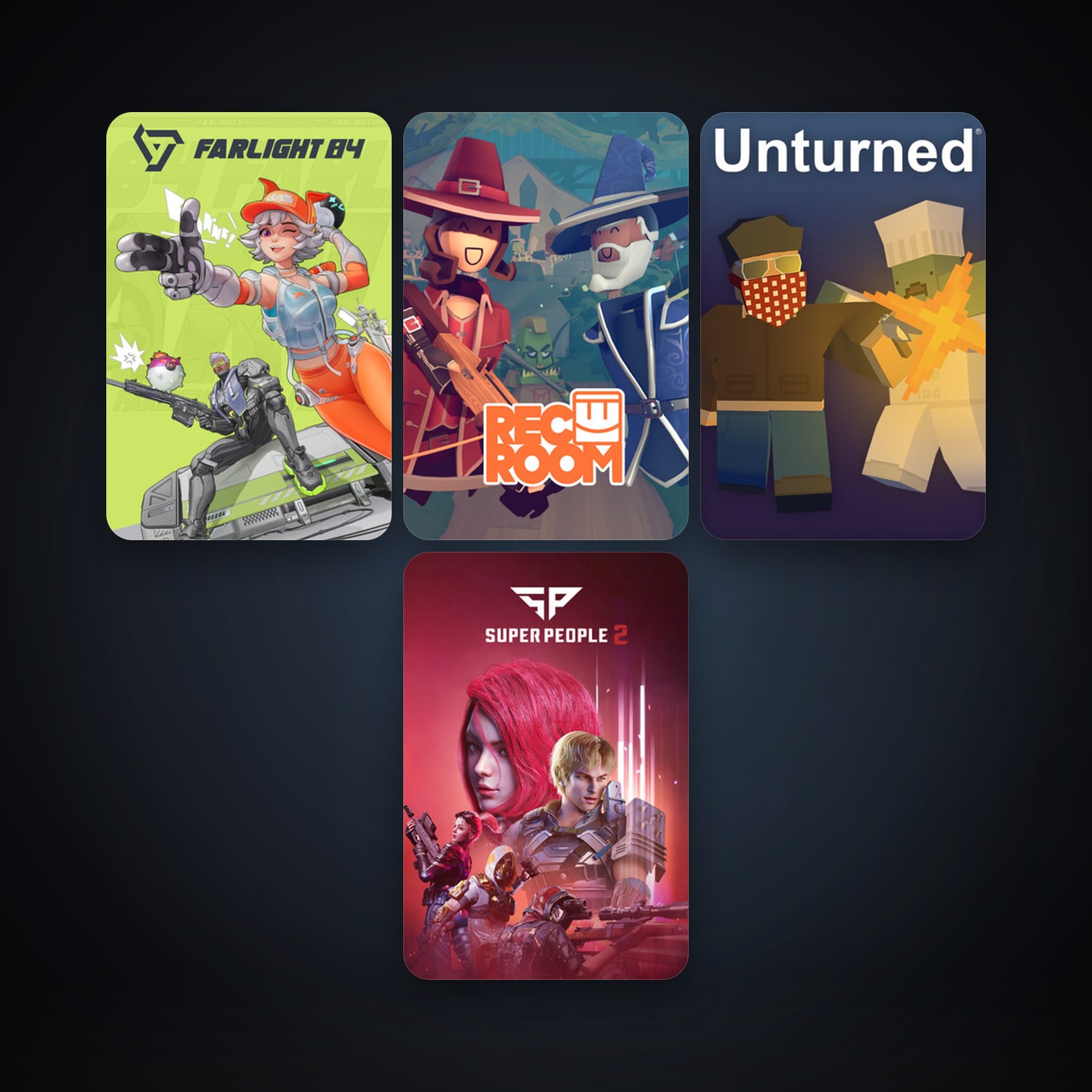 Unturned + Rec Room, 11 games, clean — HabibiAccounts
