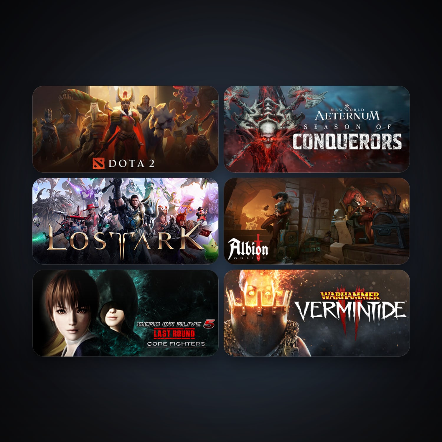 Dota 2 + DEAD OR ALIVE 5 Last Round: Core Fighters, 8 games, clean — HabibiAccounts
