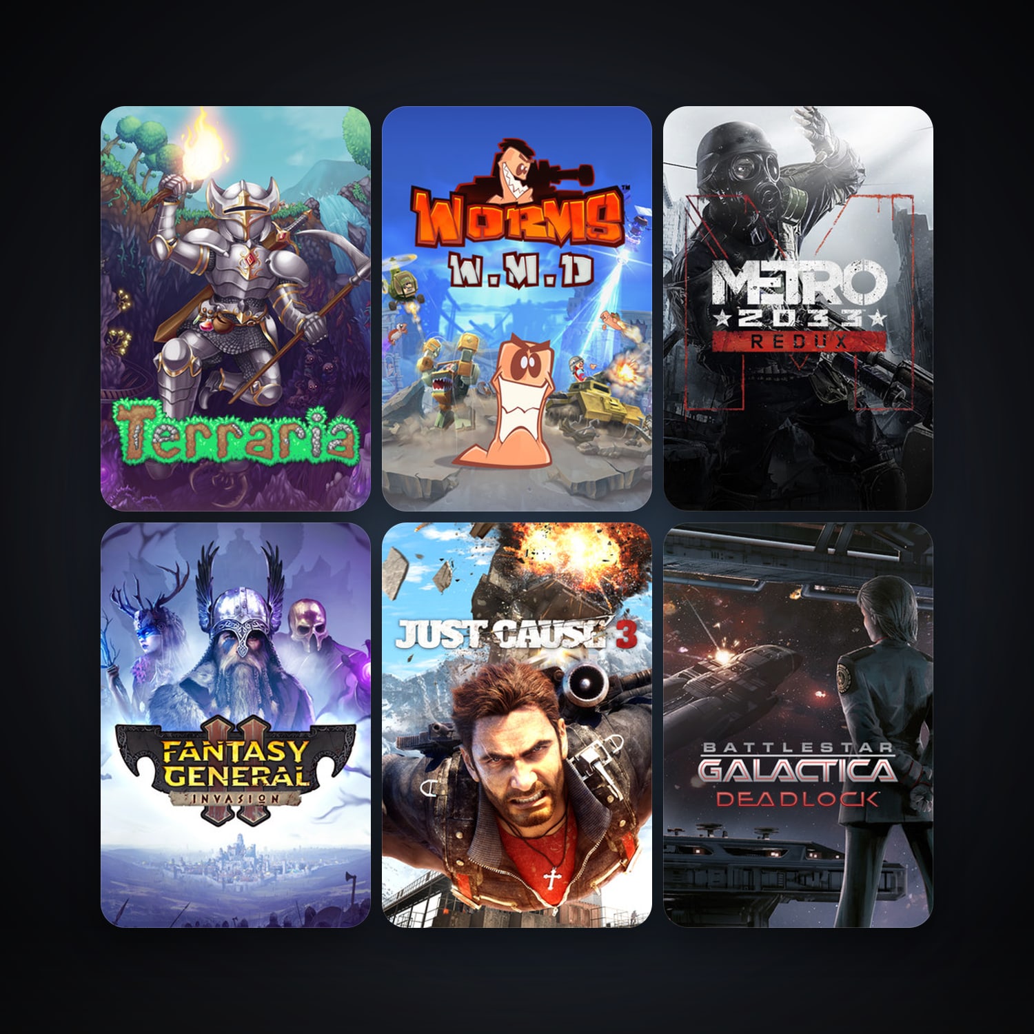 Terraria + Just Cause 3, 19 games, clean — HabibiAccounts