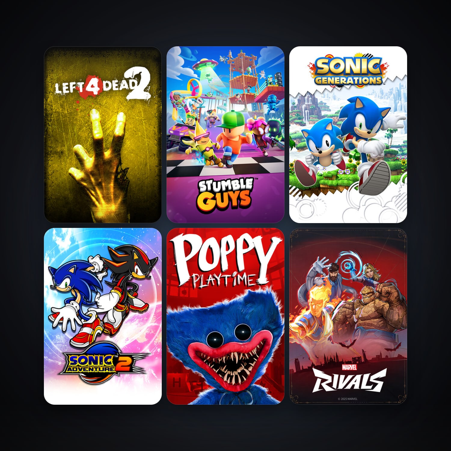 Left 4 Dead 2 + Sonic Generations Collection, 9 games, clean — HabibiAccounts