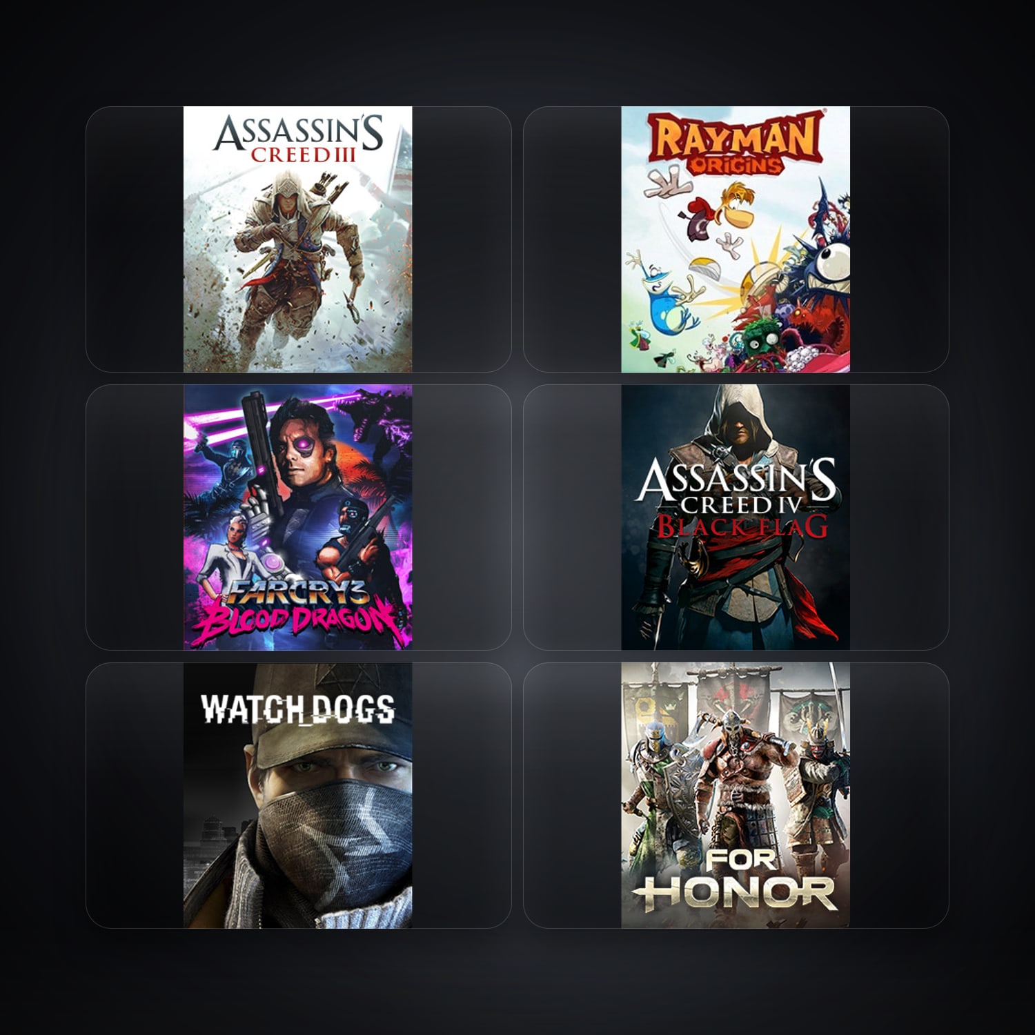 Ubisoft Assassin's Creed III + Rayman Origins — AR — 6 games — HabibiAccounts