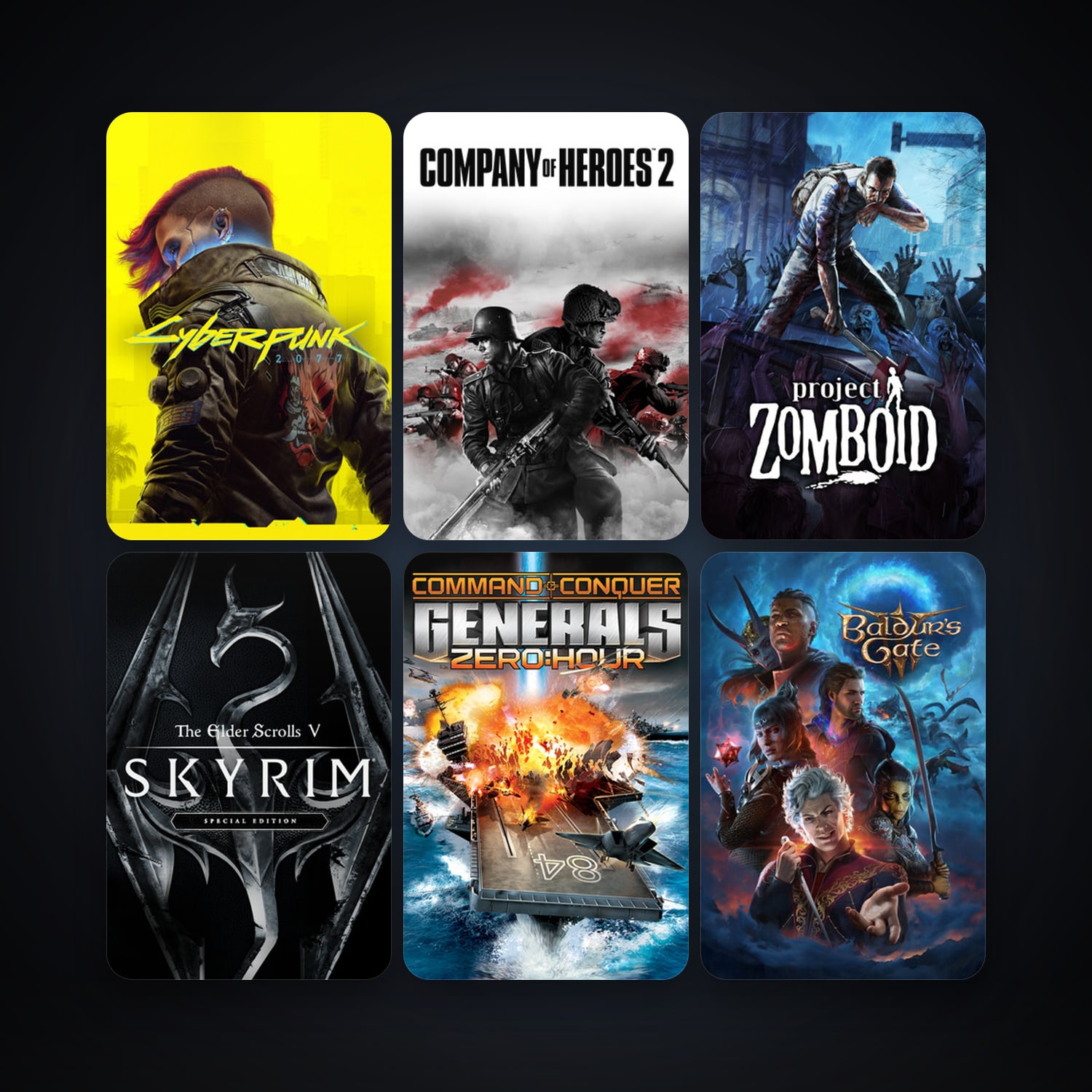 Project Zomboid + Company of Heroes 2, 70 games, Steam 10, clean — HabibiAccounts