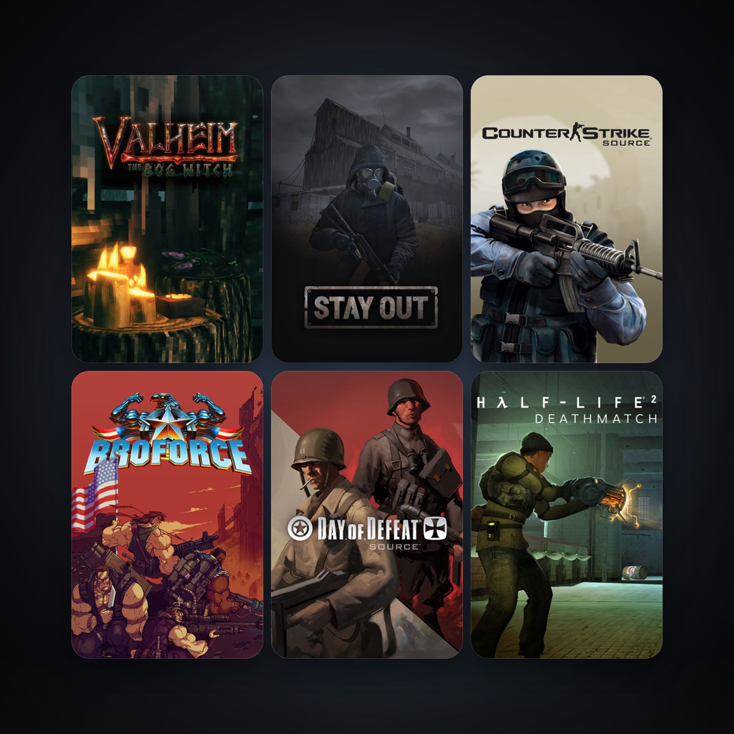 Counter-Strike: Source + Day of Defeat: Source, 8 games, Steam 10, clean — HabibiAccounts
