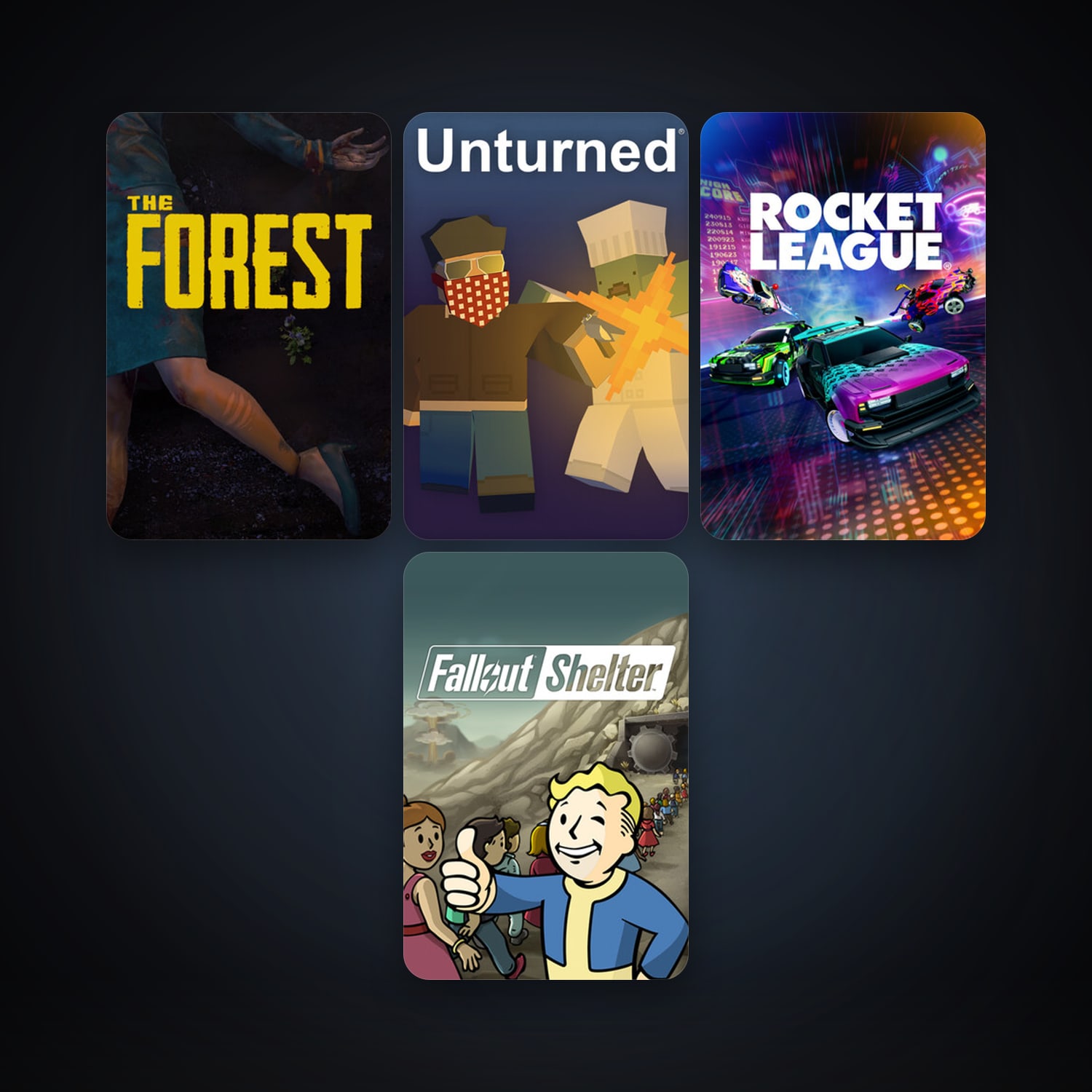 The Forest + Rocket League, 4 games, clean — HabibiAccounts