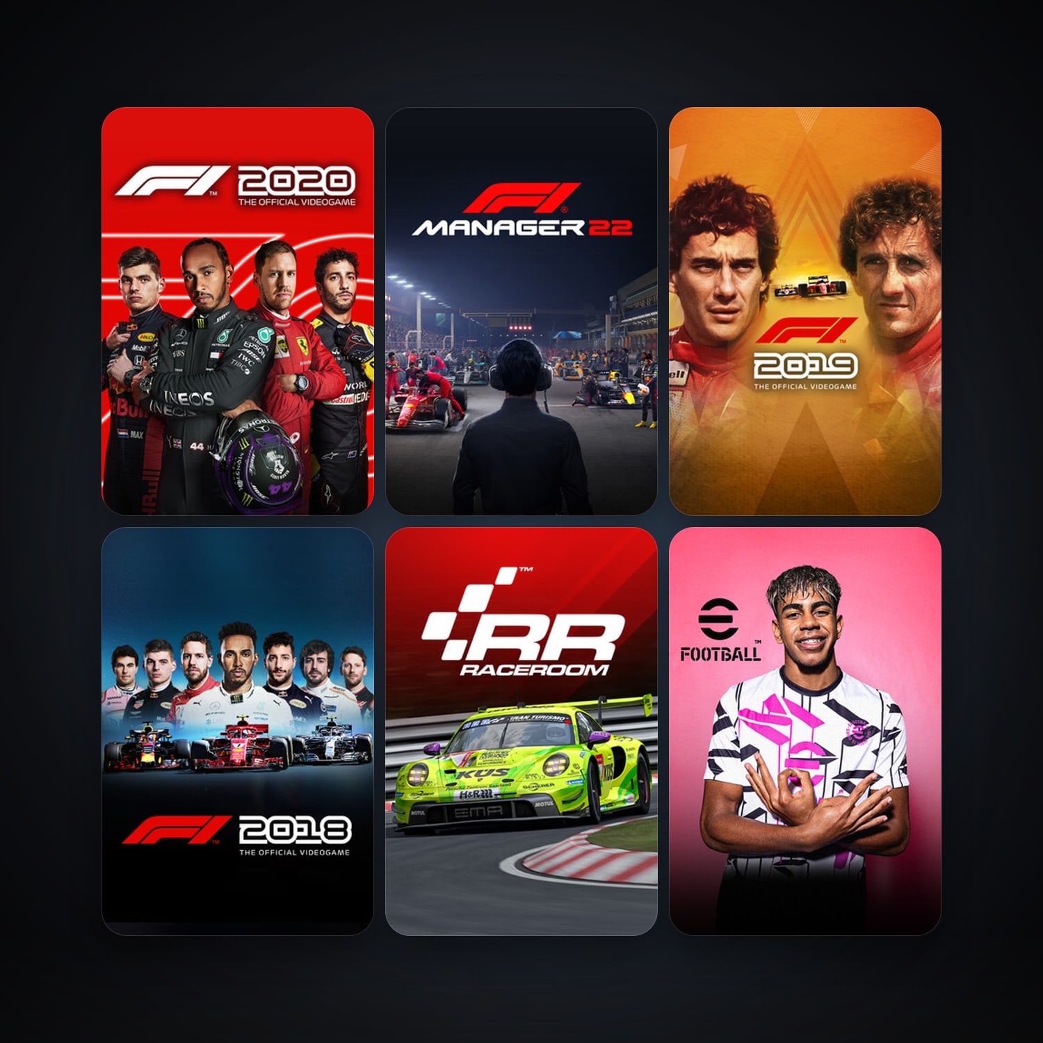 RaceRoom Racing Experience + F1 2018, 7 games, clean — HabibiAccounts