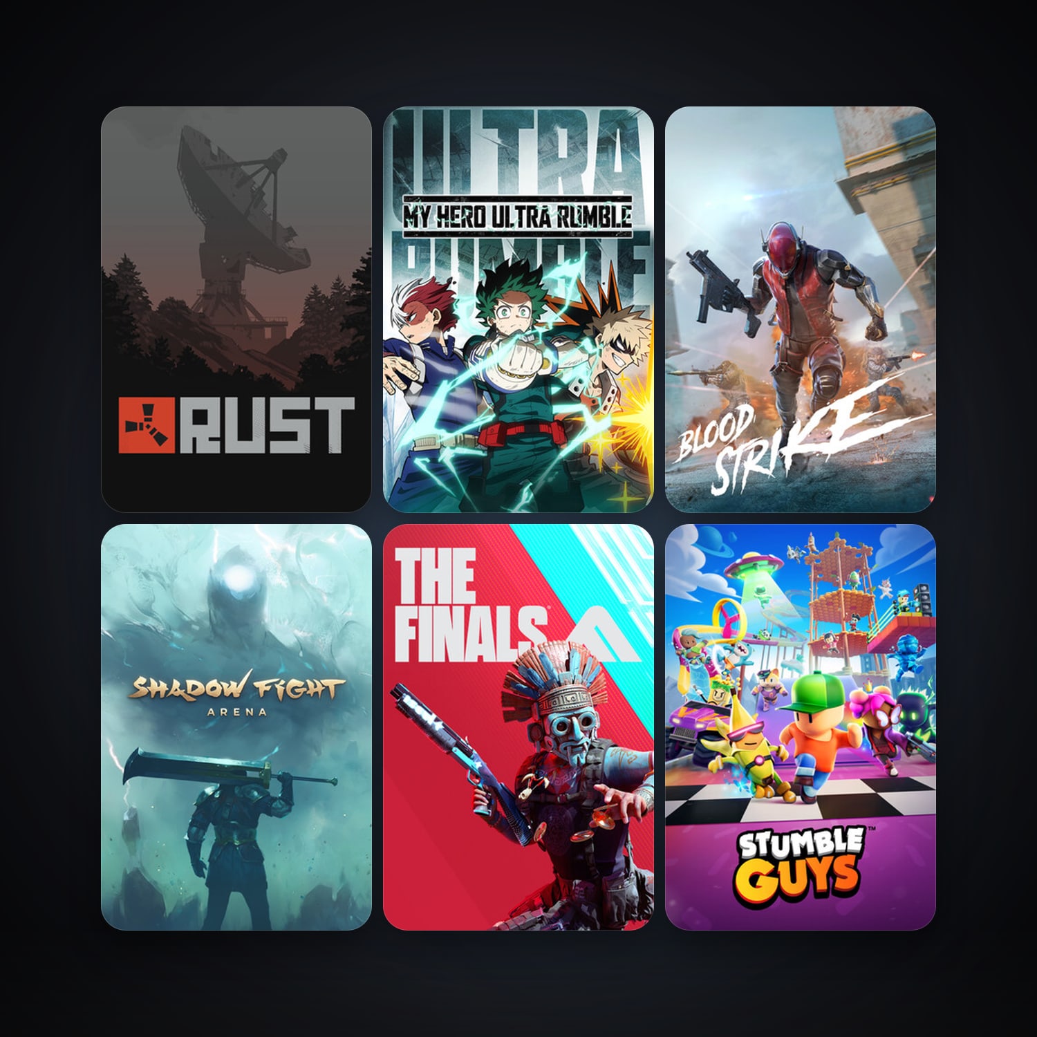 Rust + Shadow Fight Arena, 10 games, clean — HabibiAccounts