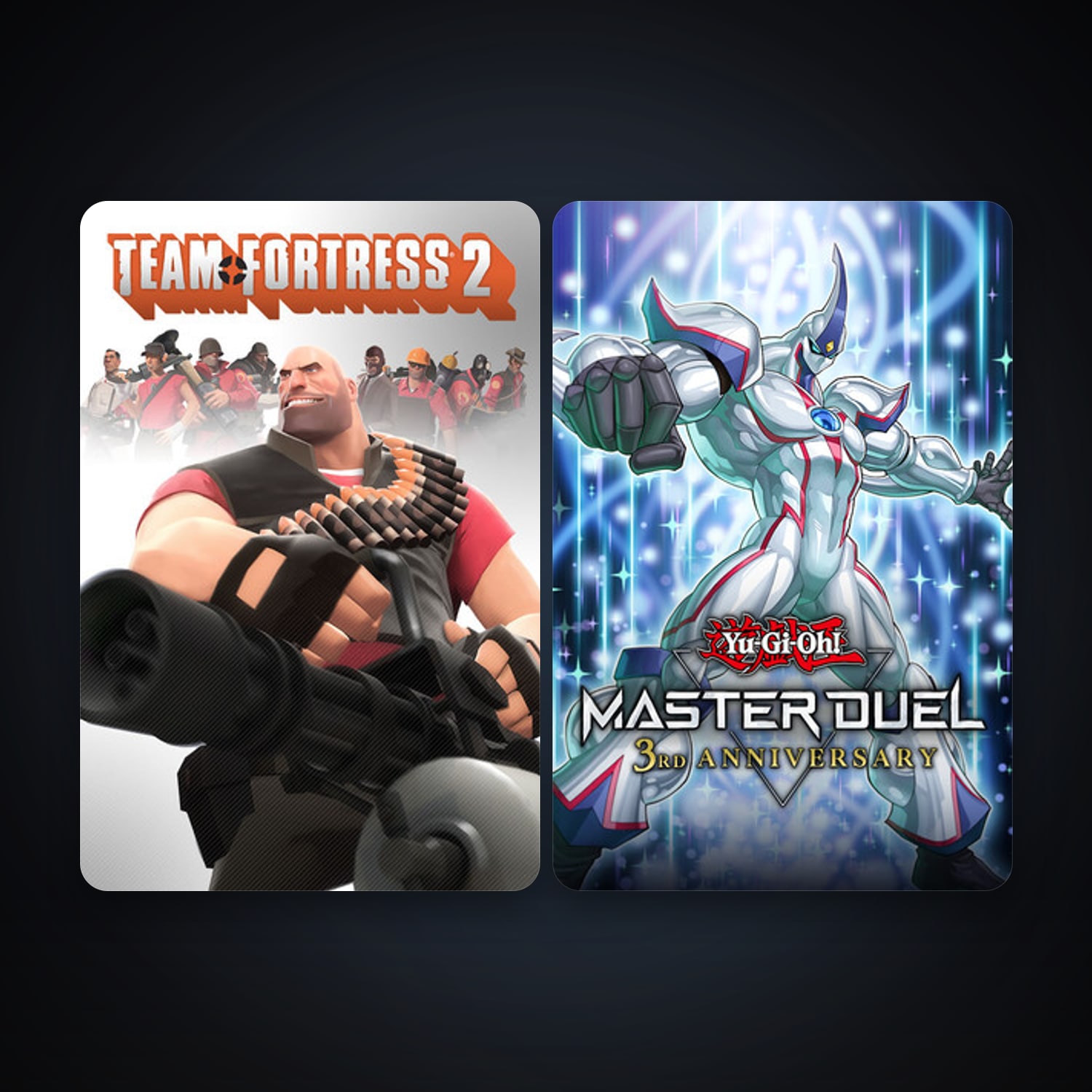 Team Fortress 2 + Yu-Gi-Oh! Master Duel, 2 games, clean — HabibiAccounts