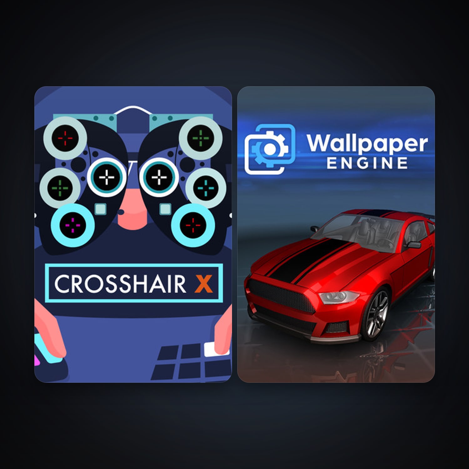 Wallpaper Engine + Crosshair X, 4 games, clean — HabibiAccounts
