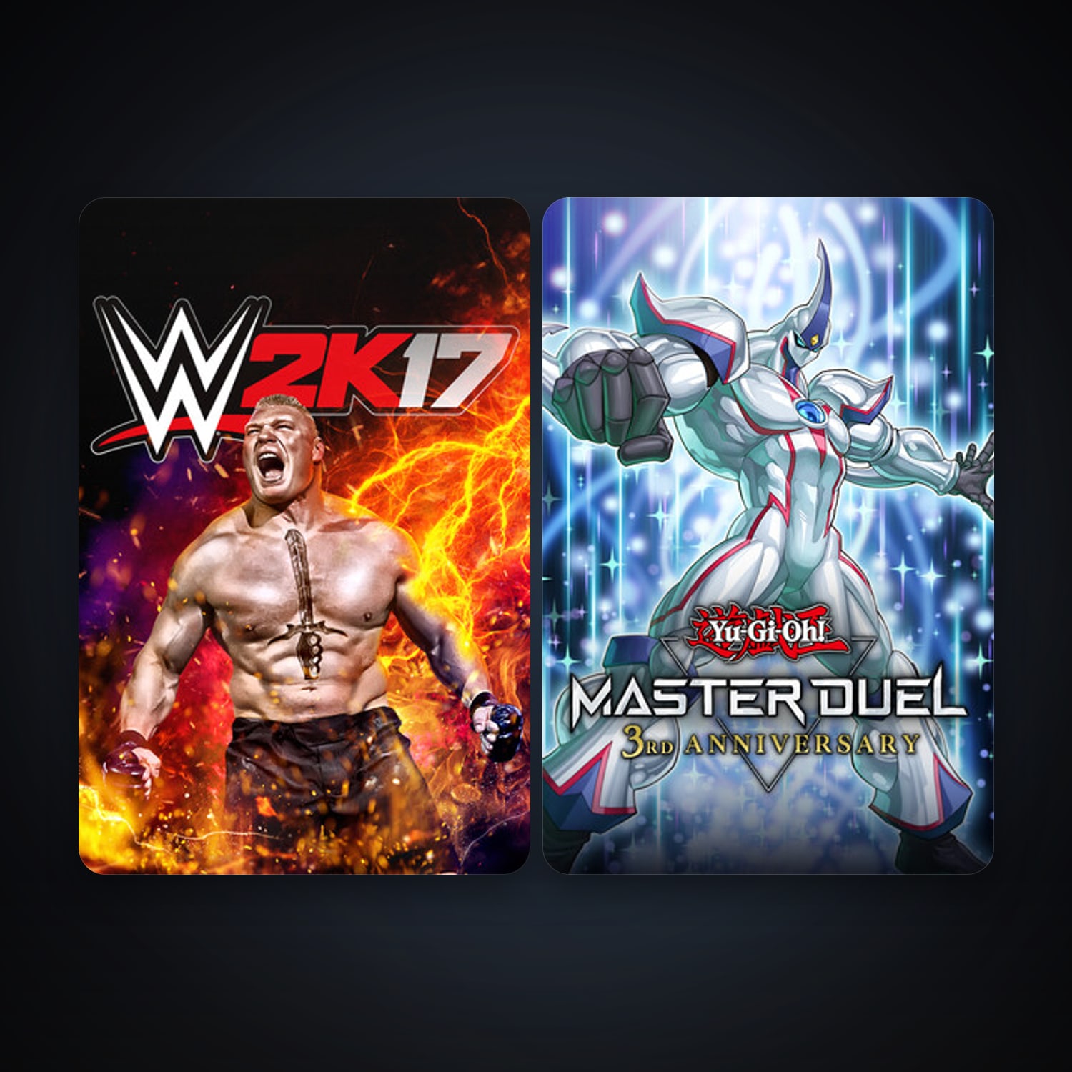 WWE 2K17 + Yu-Gi-Oh! Master Duel, 2 games, clean — HabibiAccounts