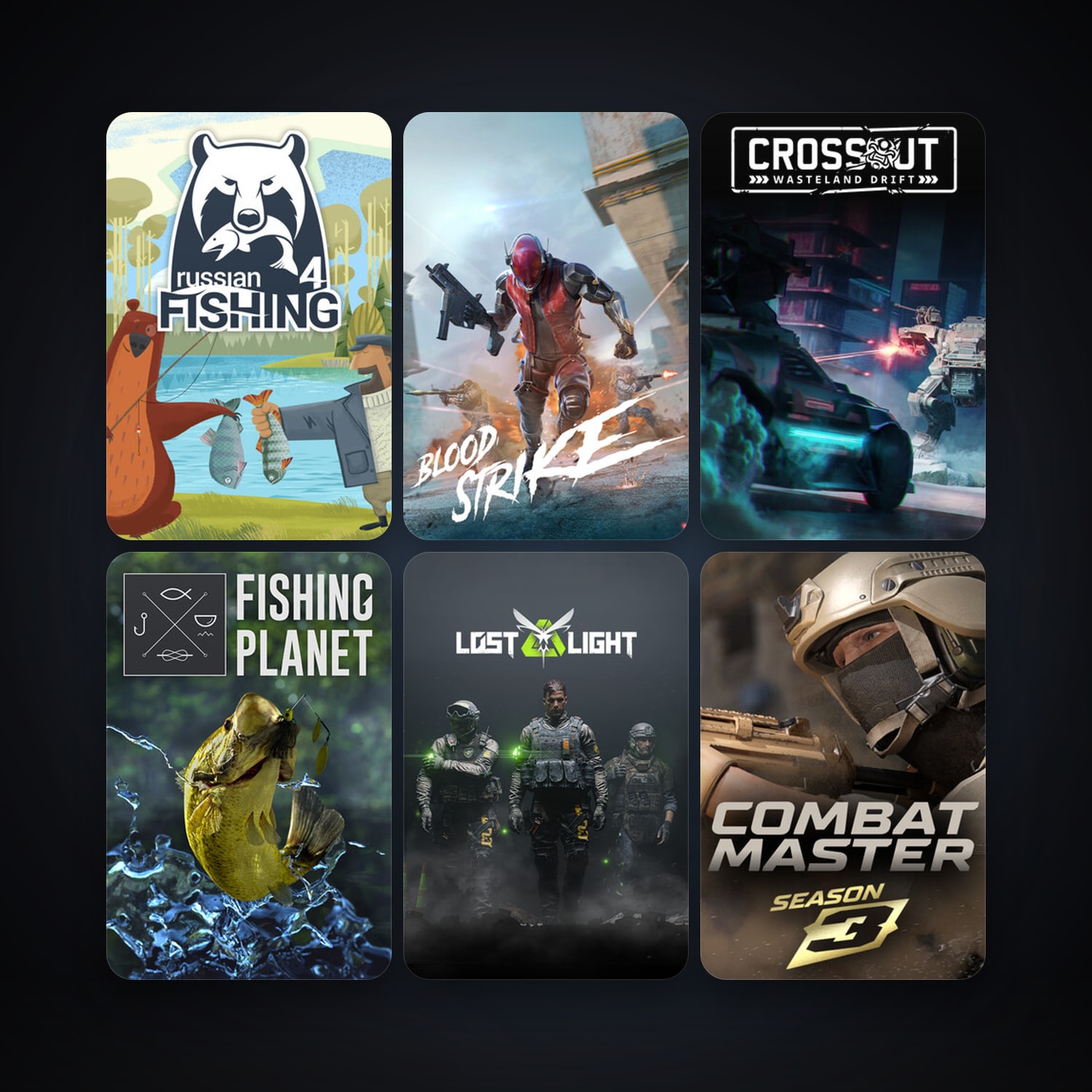 Fishing Planet + Crossout, 8 games, clean — HabibiAccounts