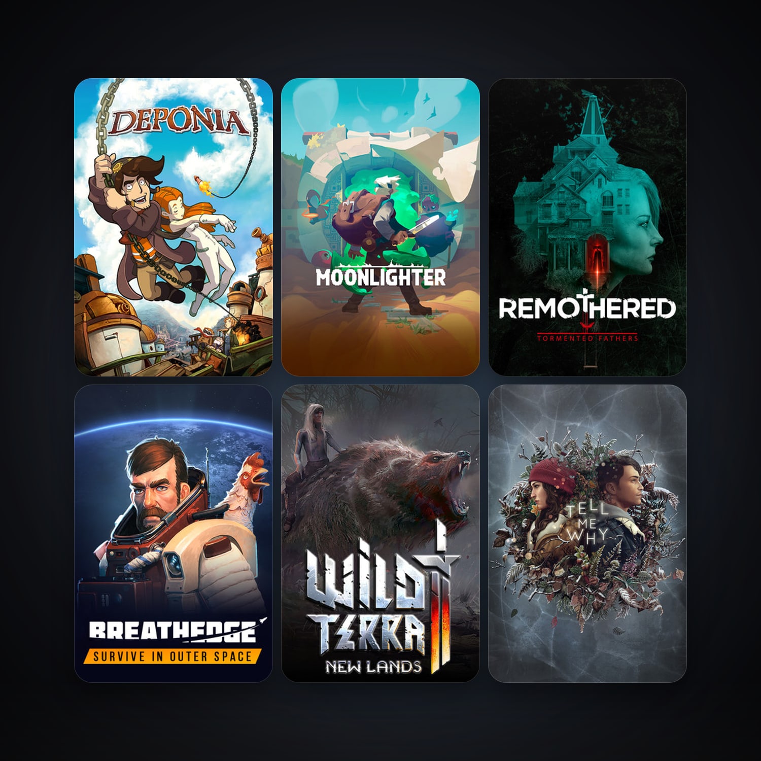 Deponia + Moonlighter, 15 games, clean — HabibiAccounts