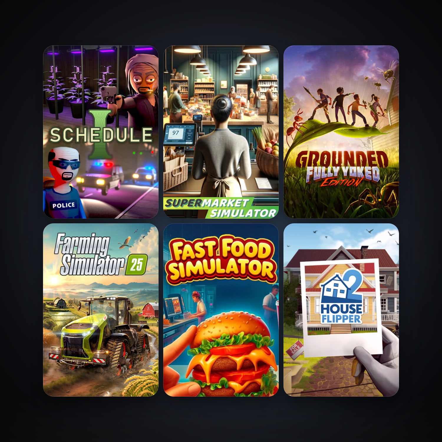 Grounded + Police Simulator: Patrol Officers, 8 games, clean — HabibiAccounts