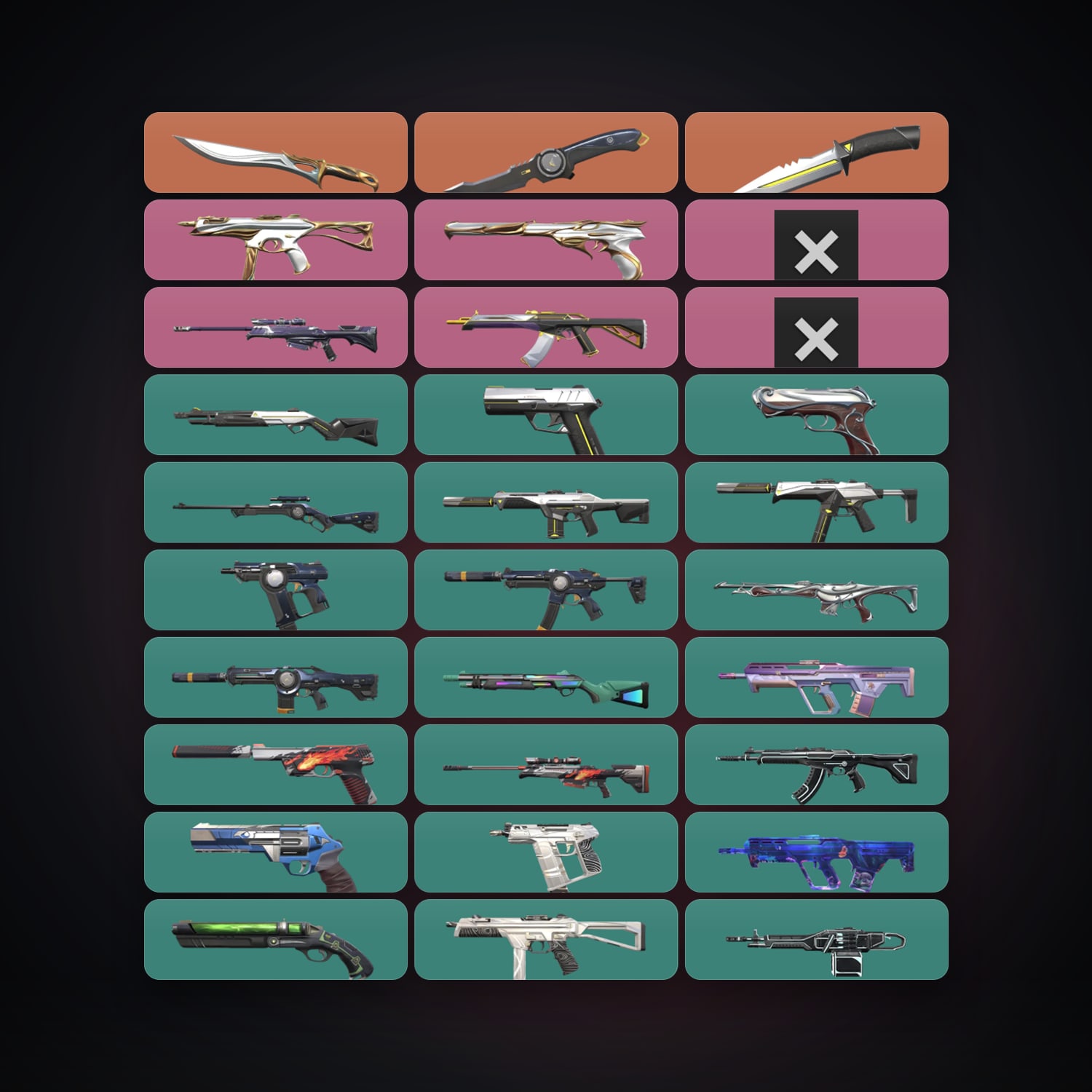 NA Plat 1 locker — 3 knives, 46 skins, lvl 153 — HabibiAccounts