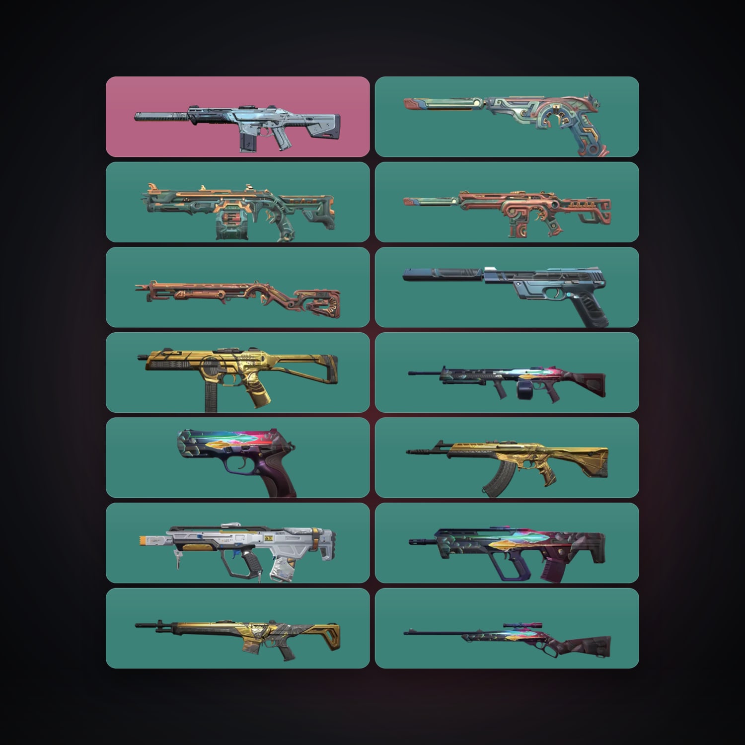 EU Gold 2 locker — 14 skins, lvl 58 — HabibiAccounts