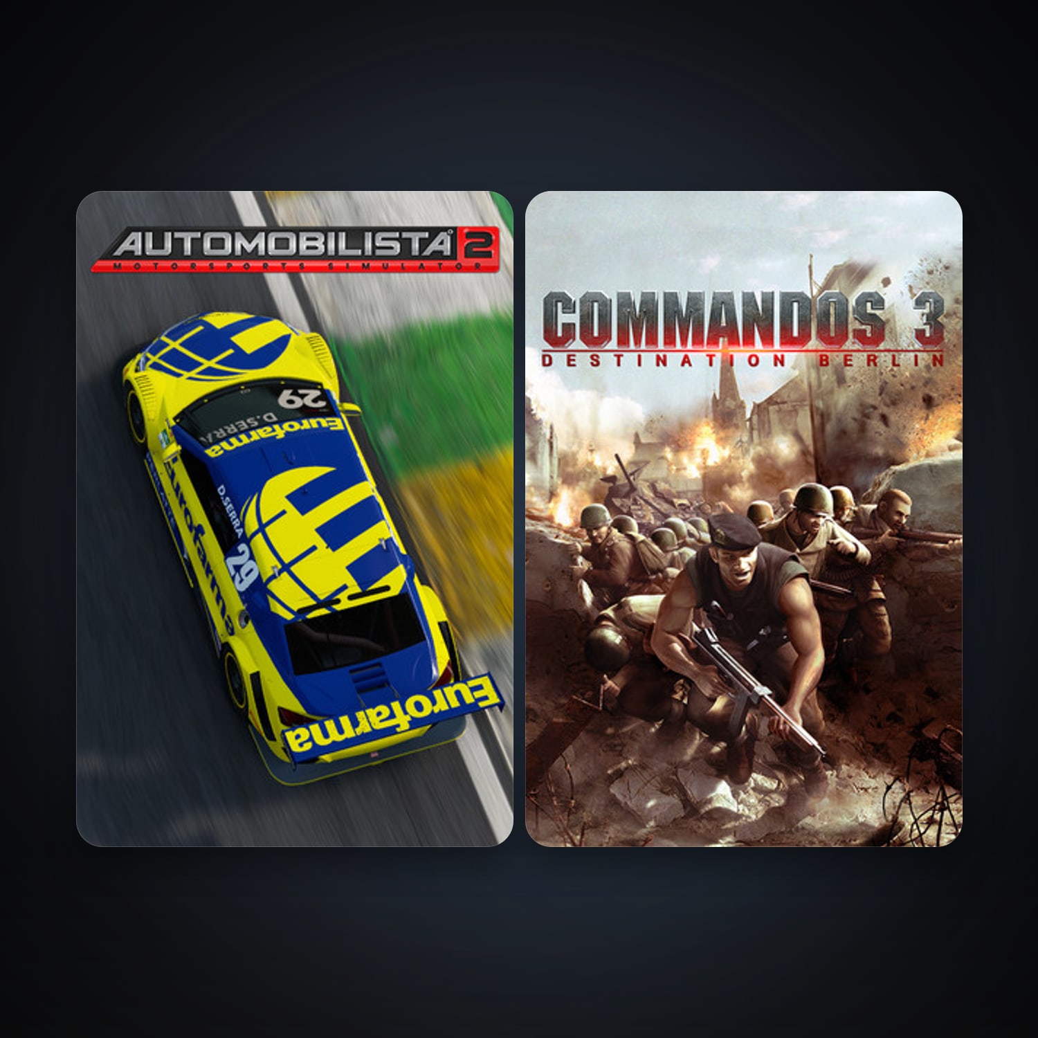 Commandos 3: Destination Berlin + Automobilista 2, 6 games, clean — HabibiAccounts