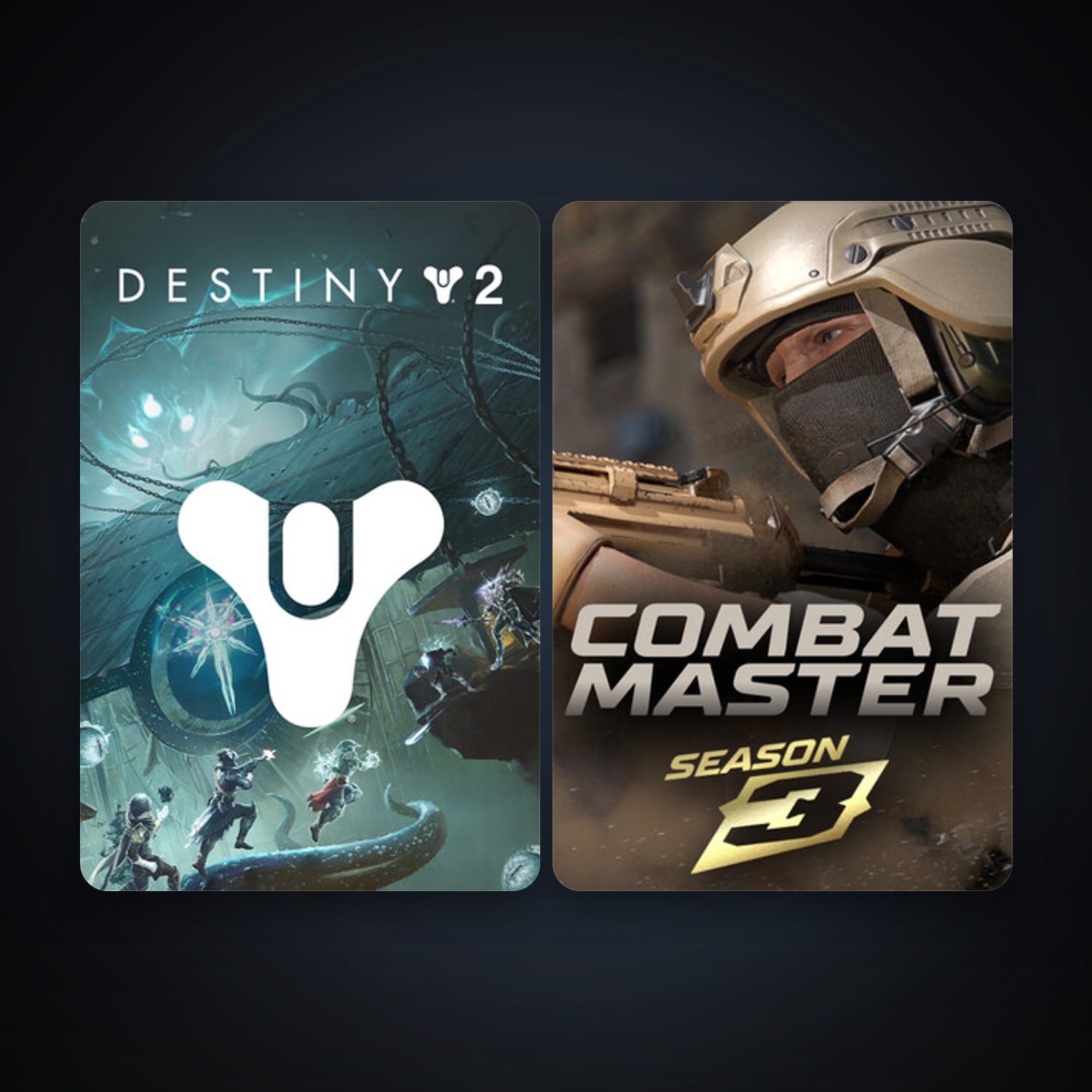 Destiny 2 + Combat Master: Season 1, 4 games, clean — HabibiAccounts