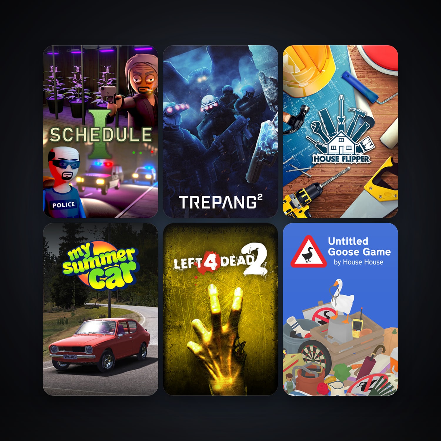 Left 4 Dead 2 + Project Zomboid, 13 games, clean — HabibiAccounts