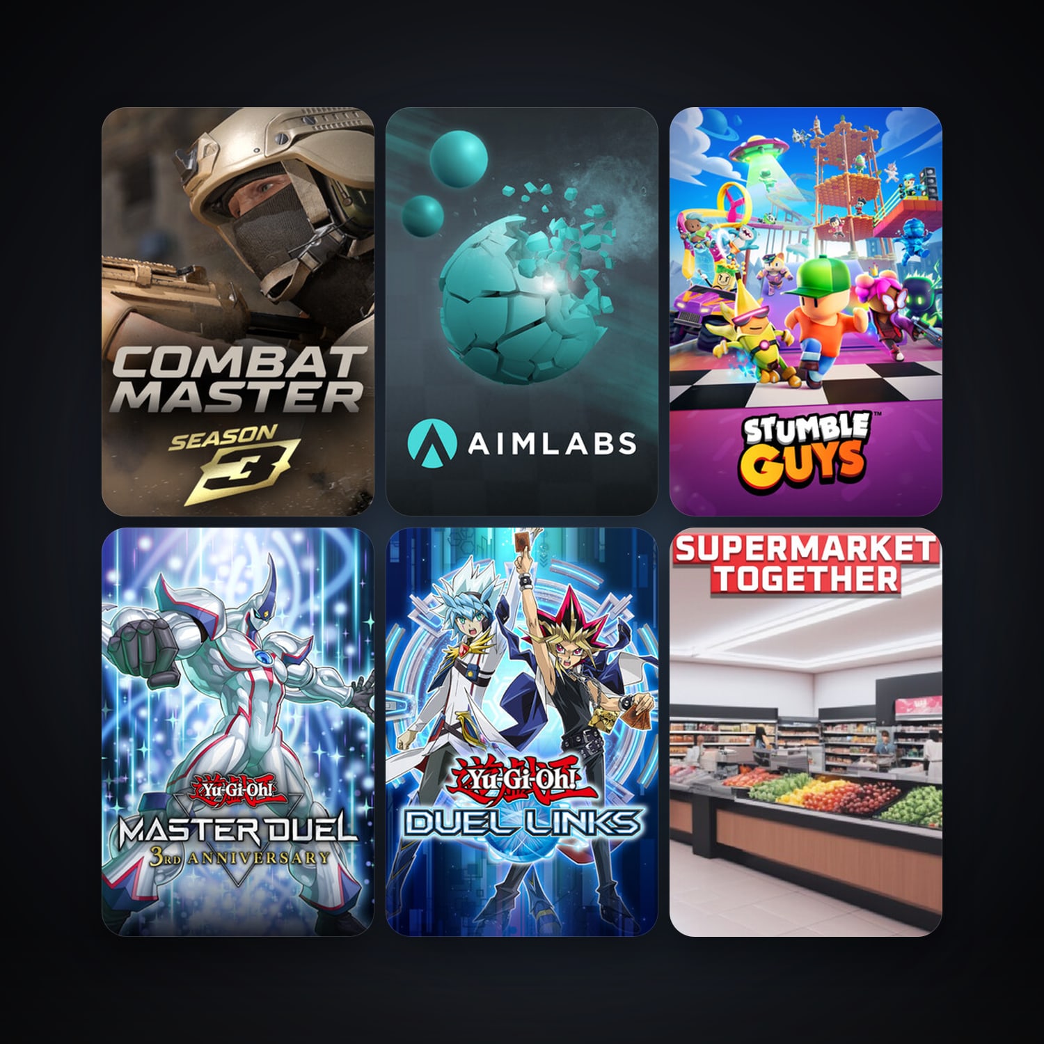 Yu-Gi-Oh! Duel Links + Aimlabs, 18 games, clean — HabibiAccounts