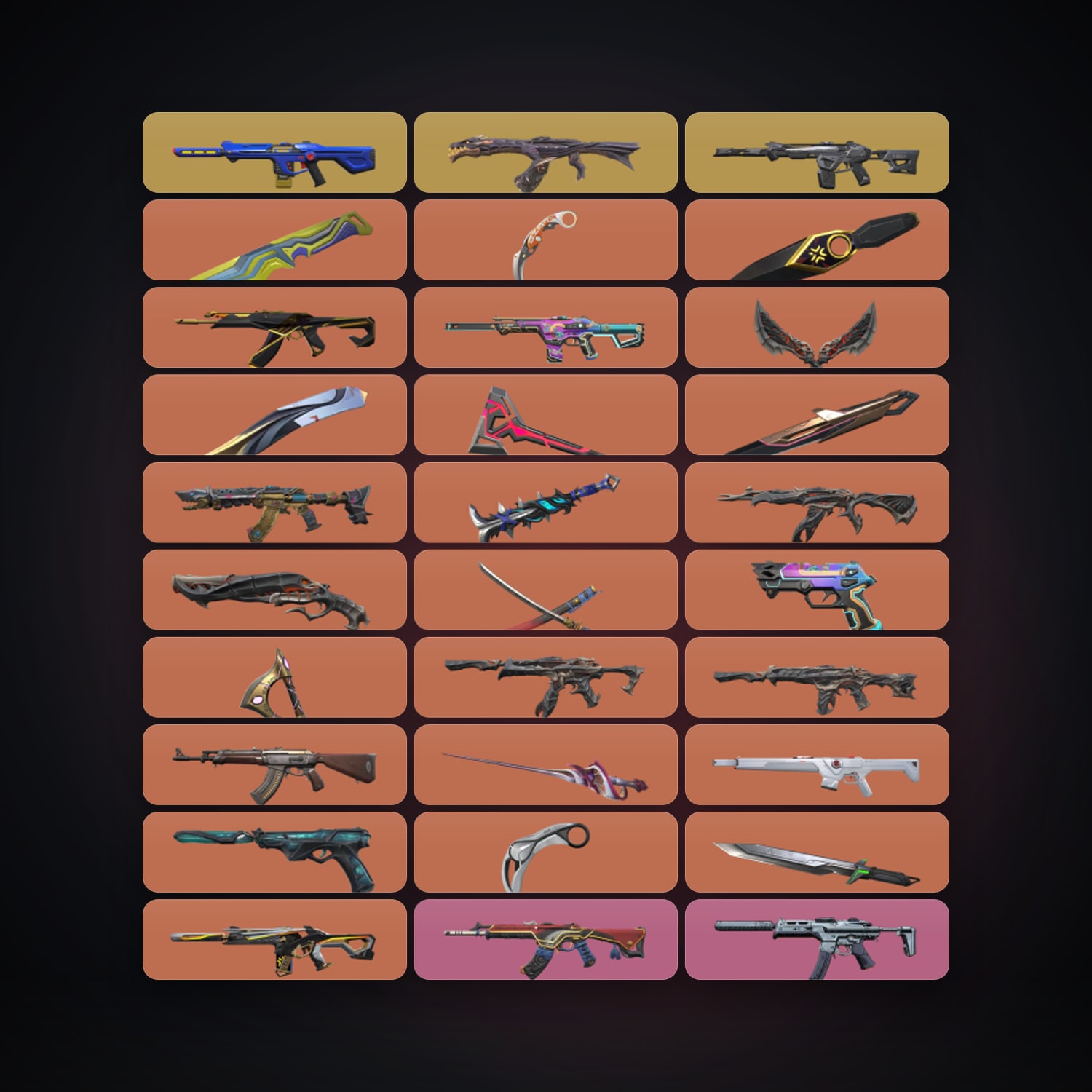 EU Gold 1 locker — 13 knives, 176 skins, lvl 572 · 261725889 — HabibiAccounts