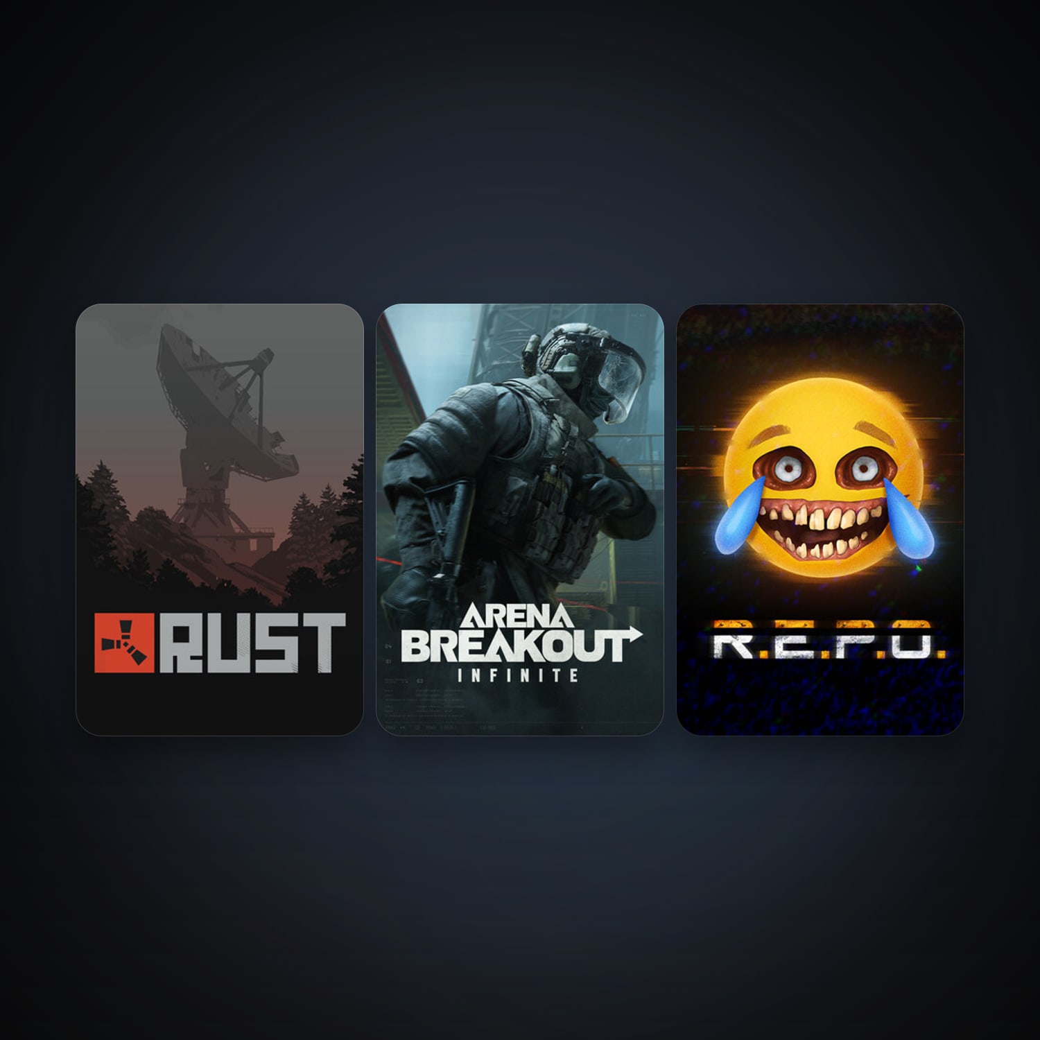 Rust + Arena Breakout: Infinite, 8 games, clean — HabibiAccounts