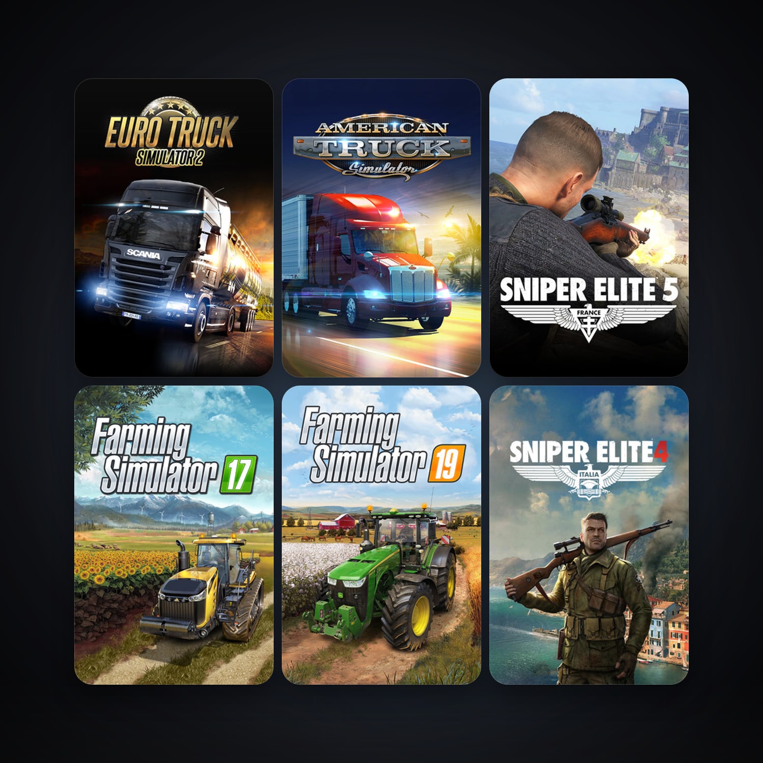 Euro Truck Simulator 2 + American Truck Simulator, 179 games, Steam 25, clean — HabibiAccounts