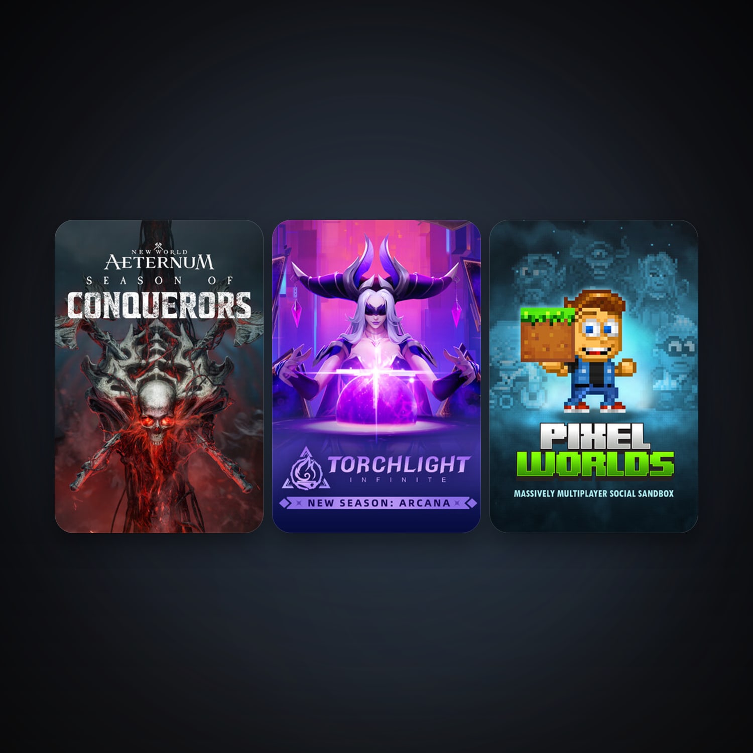 Pixel Worlds: MMO Sandbox + New World: Aeternum, 3 games, clean — HabibiAccounts