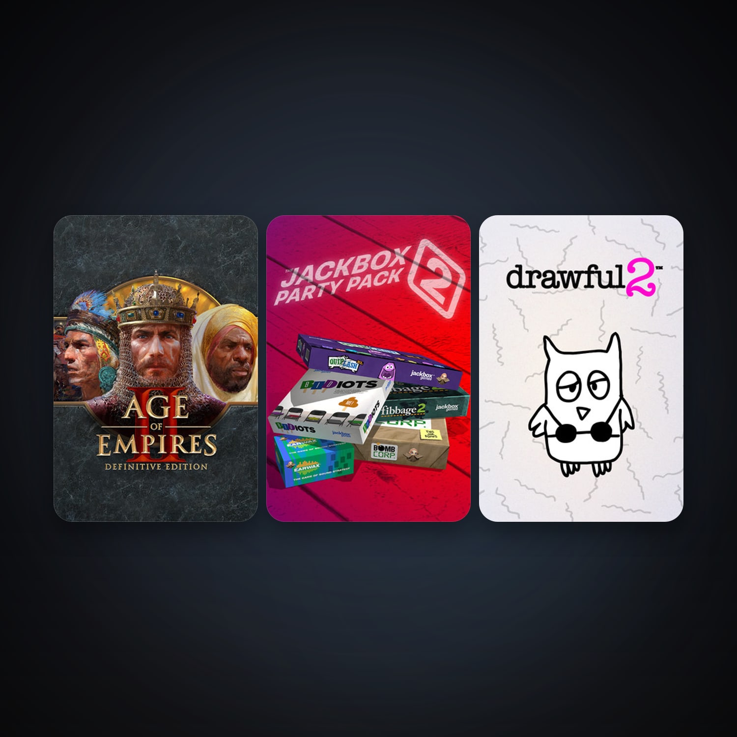The Jackbox Party Pack 2 + Drawful 2, 3 games, clean — HabibiAccounts