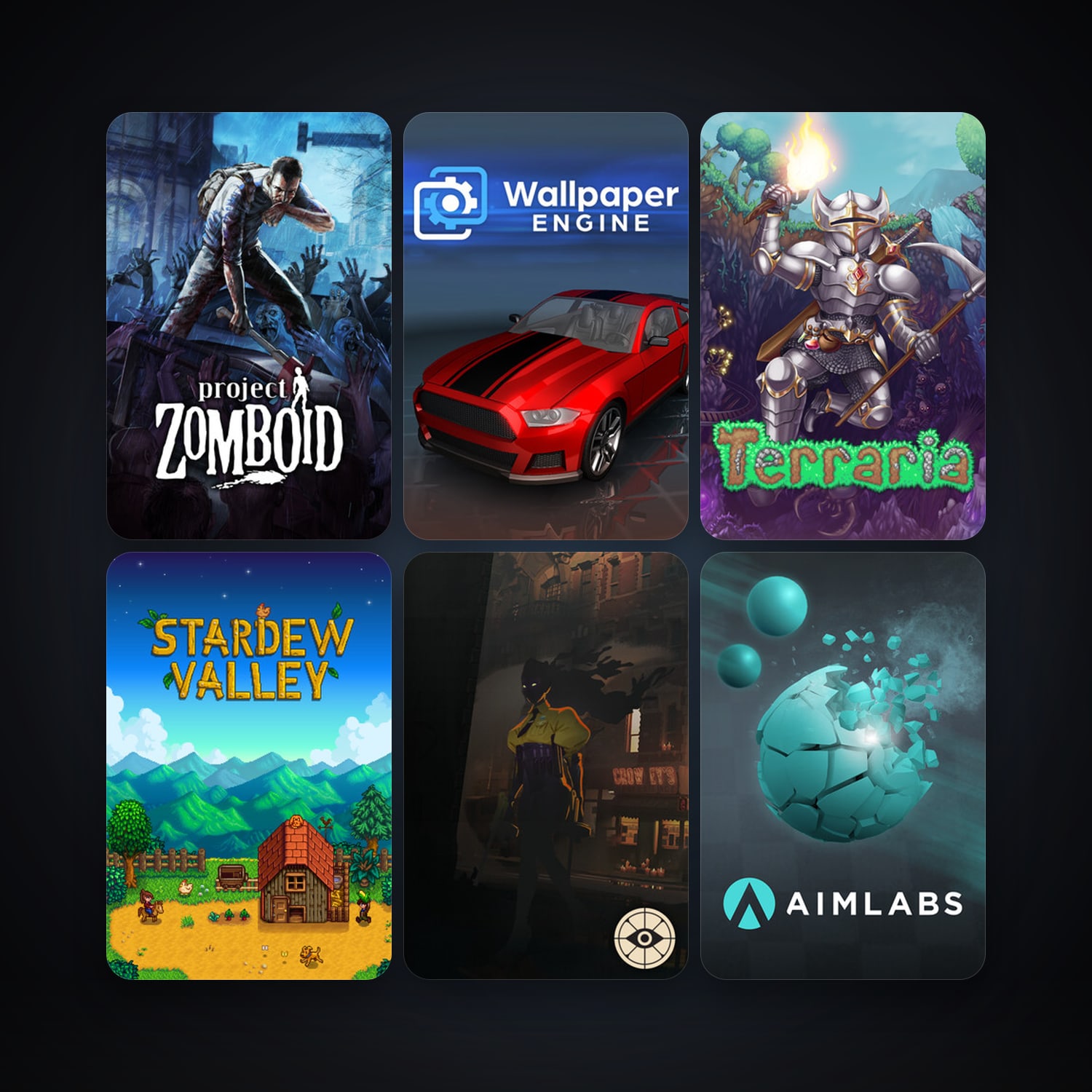 Terraria + Project Zomboid, 29 games, clean — HabibiAccounts