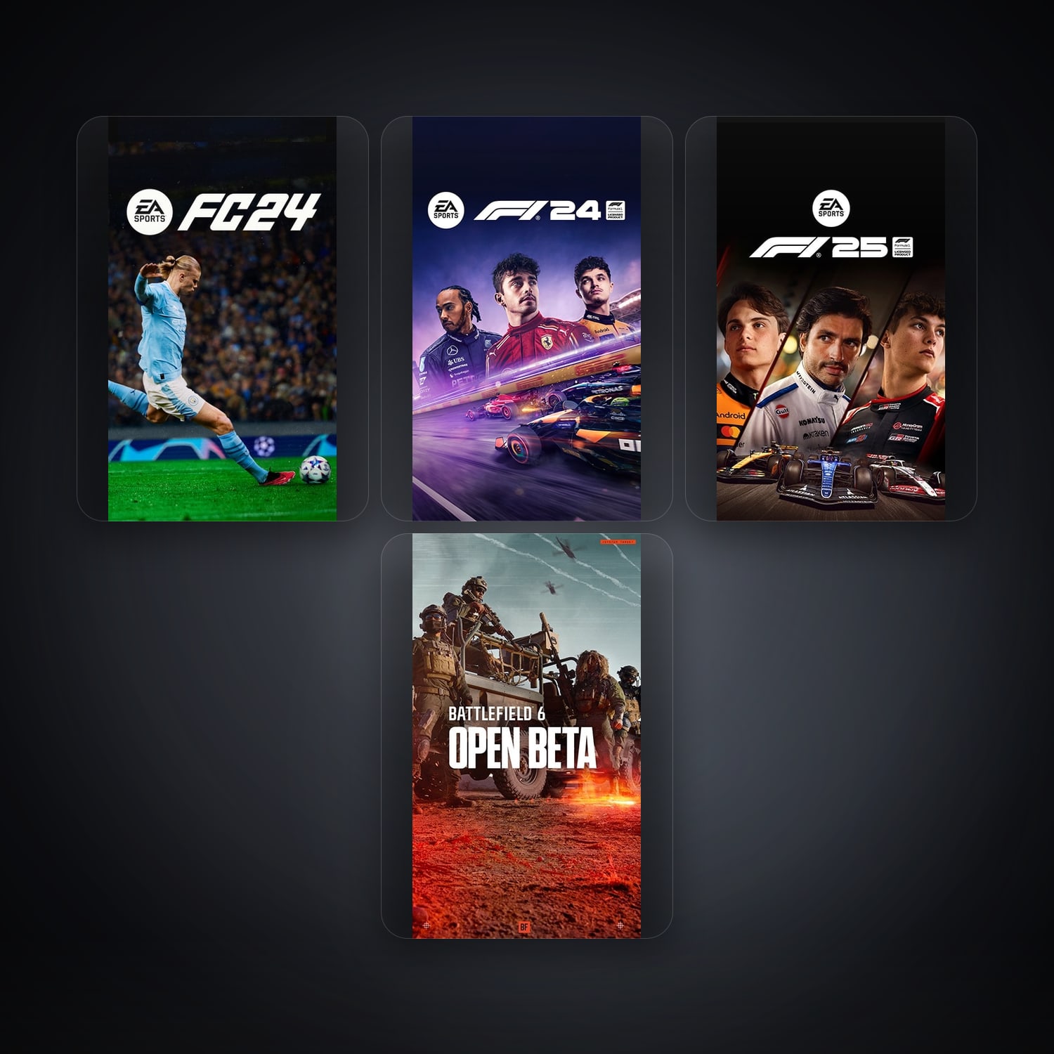 هالحساب إي إيه فيه EA Sports FC24 وF1 24، FR، 6 ألعاب — HabibiAccounts