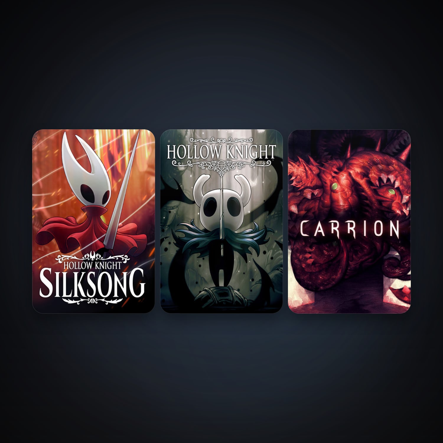 Hollow Knight + CARRION, 4 games, clean — HabibiAccounts