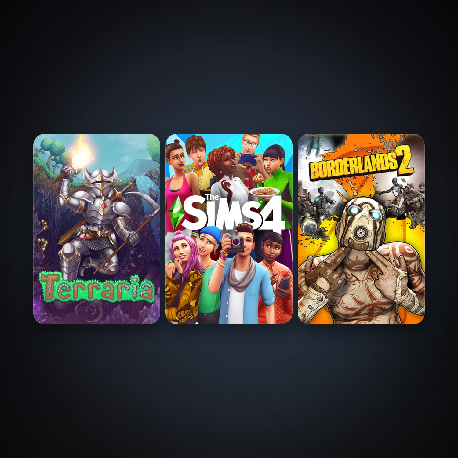 Borderlands 2 + Terraria, 5 games, clean — HabibiAccounts