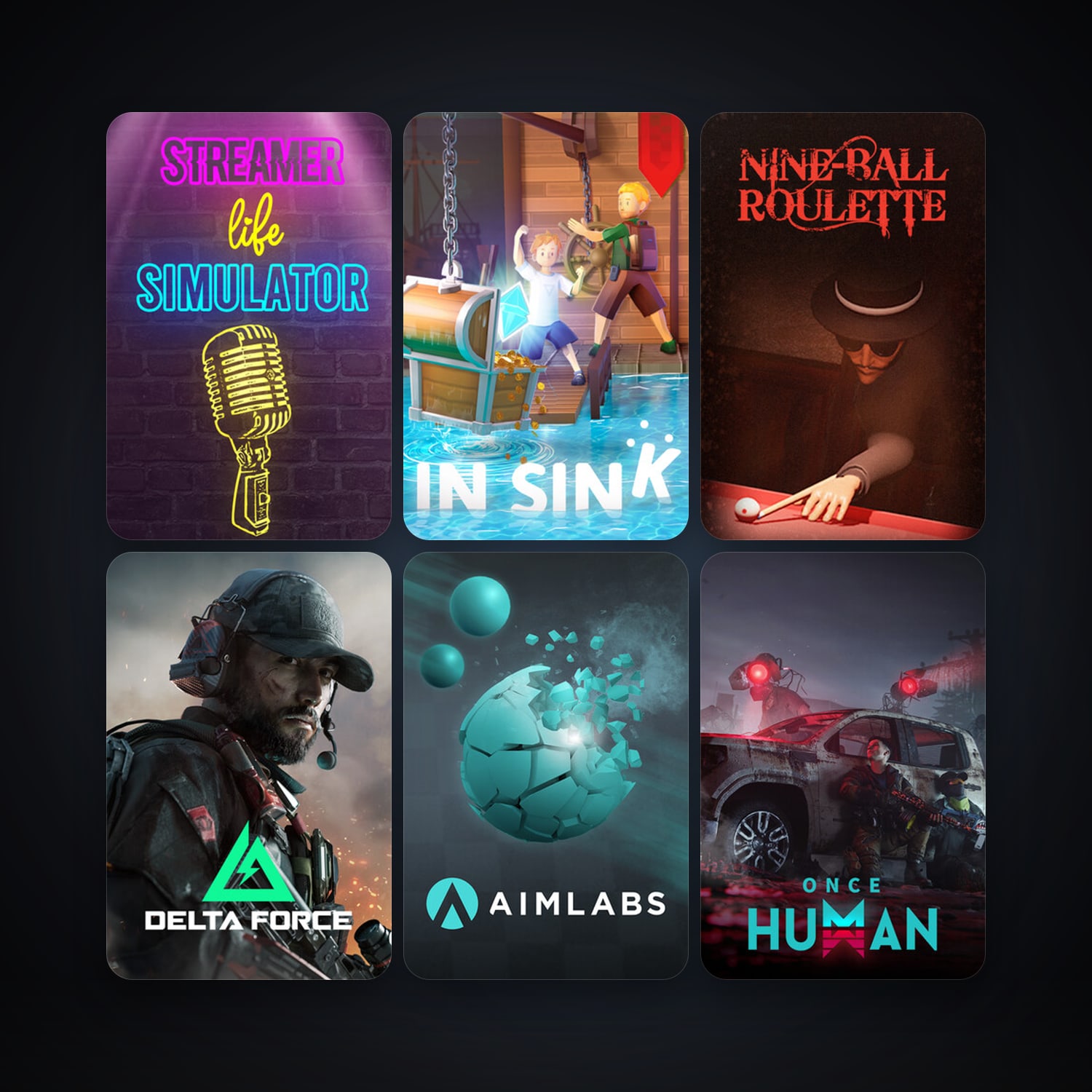 Aimlabs + Streamer Life Simulator, 9 games, clean — HabibiAccounts