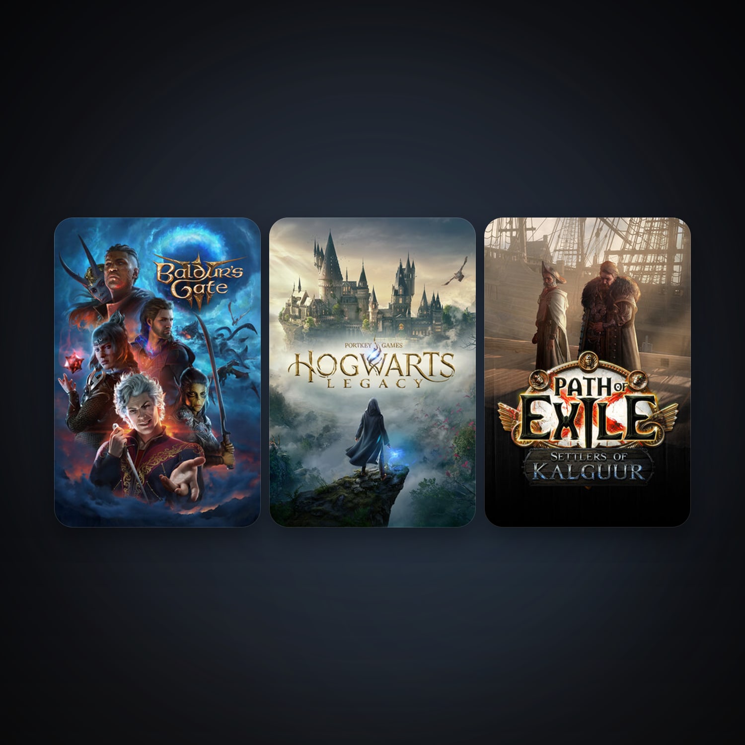 Path of Exile + Hogwarts Legacy, 3 games, clean — HabibiAccounts