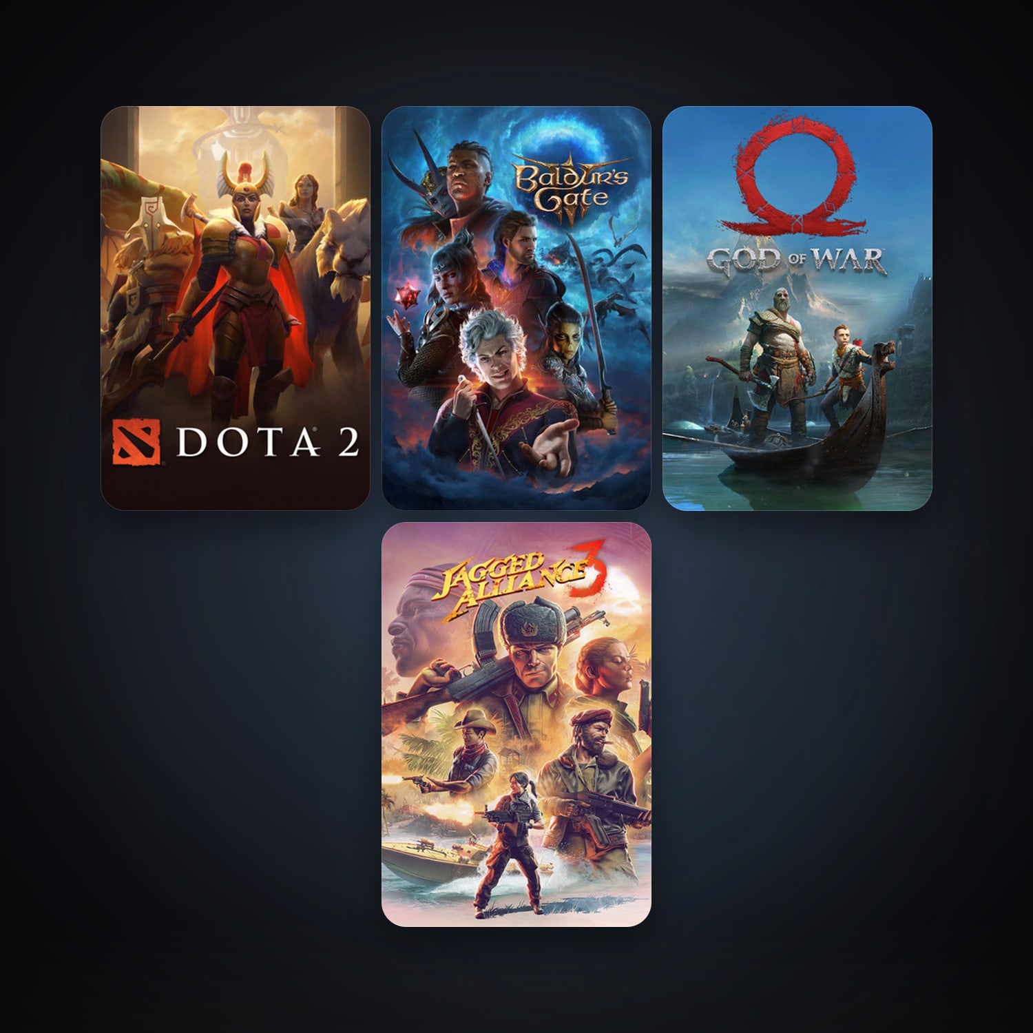 Dota 2 + Jagged Alliance 3, 4 games, clean — HabibiAccounts
