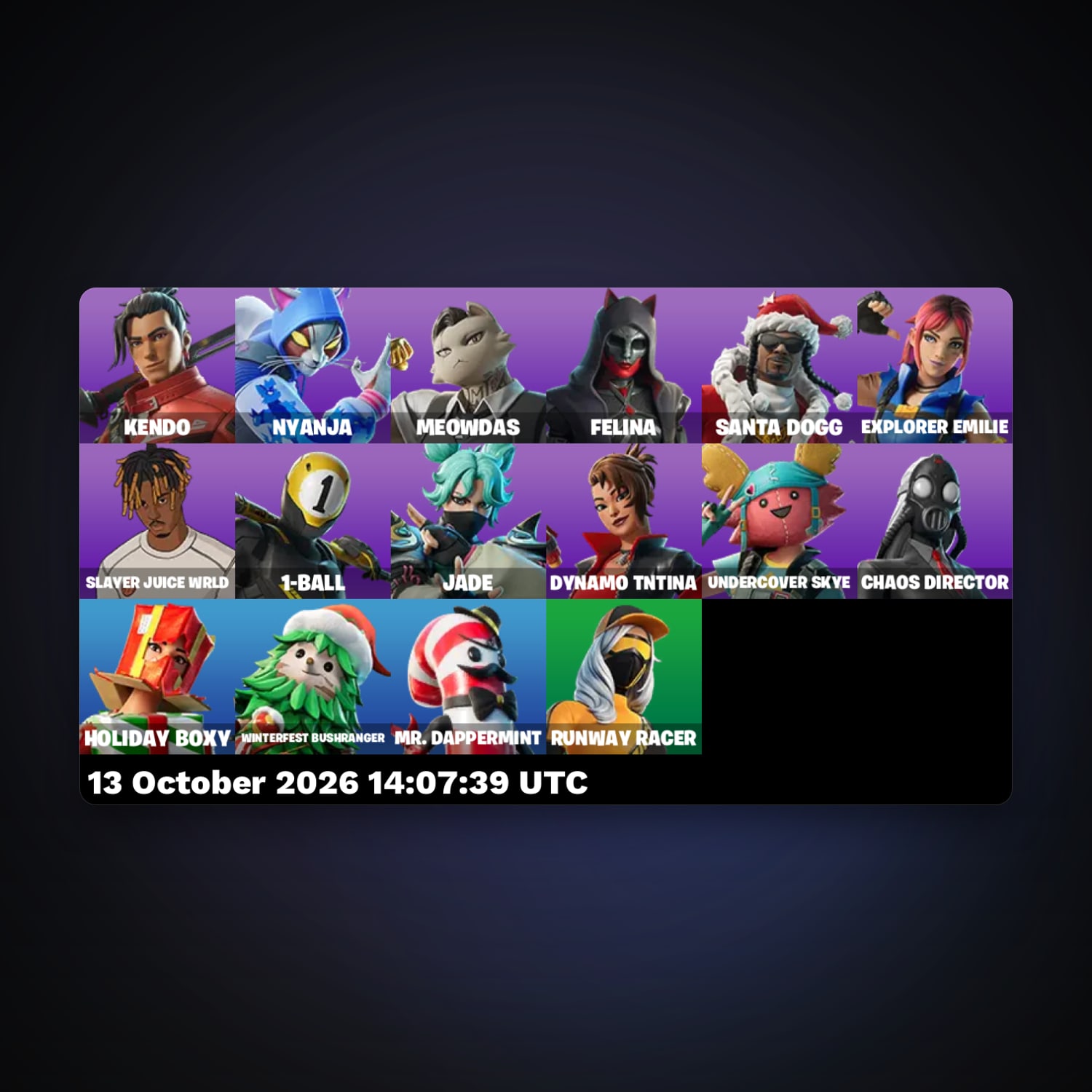 Fortnite account with Kendo & Nyanja — 16 skins — 50 V-Bucks — lvl 319 — HabibiAccounts