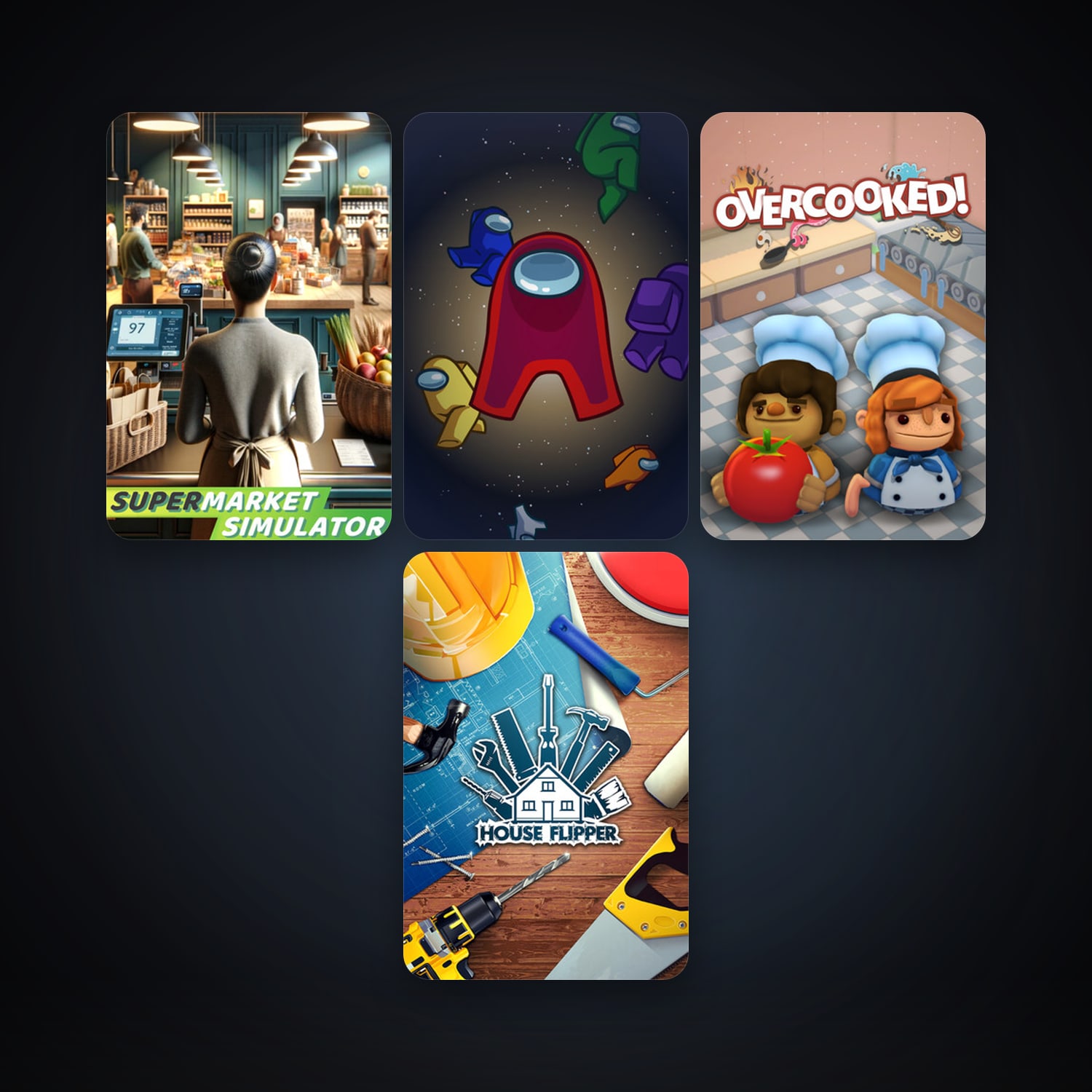 Overcooked + House Flipper, 4 games, clean — HabibiAccounts
